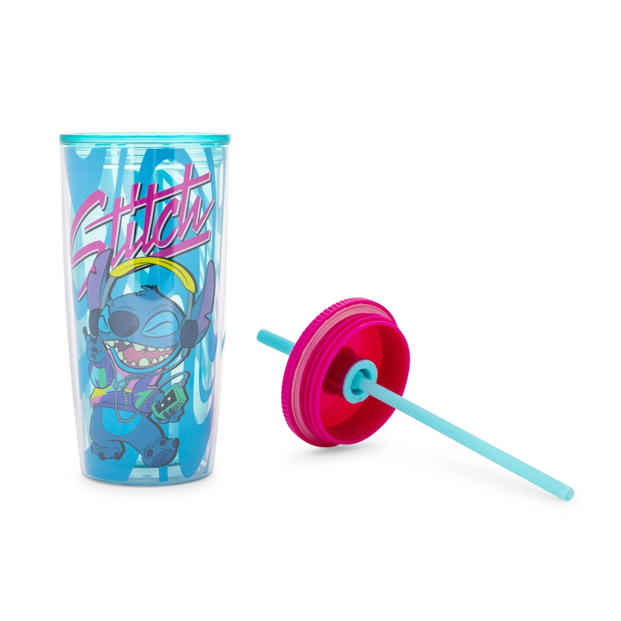Disney Lilo & Stitch Jamming Plastic Tumbler With Lid and Straw | Hold 20 Ounces - Image 3