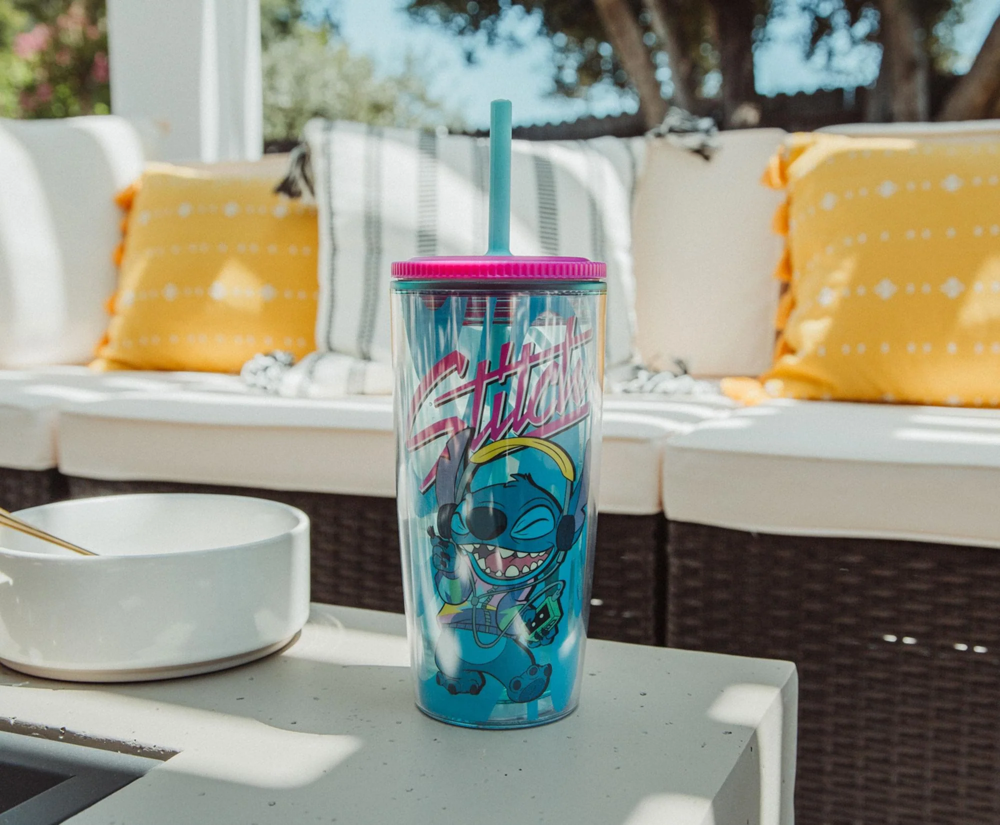 Disney Lilo & Stitch Jamming Plastic Tumbler With Lid and Straw | Hold 20 Ounces - Image 7