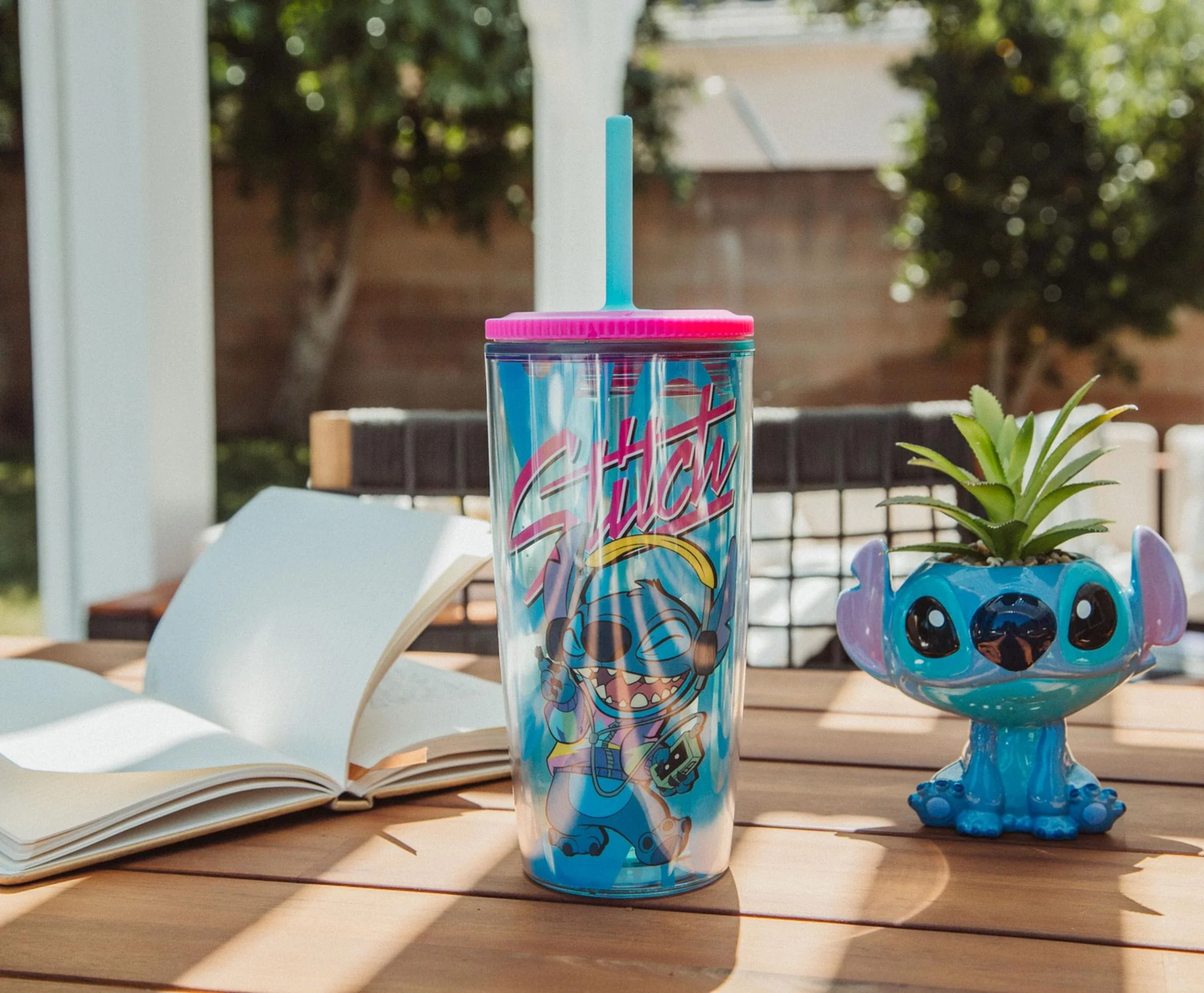 Disney Lilo & Stitch Jamming Plastic Tumbler With Lid and Straw | Hold 20 Ounces - Image 9