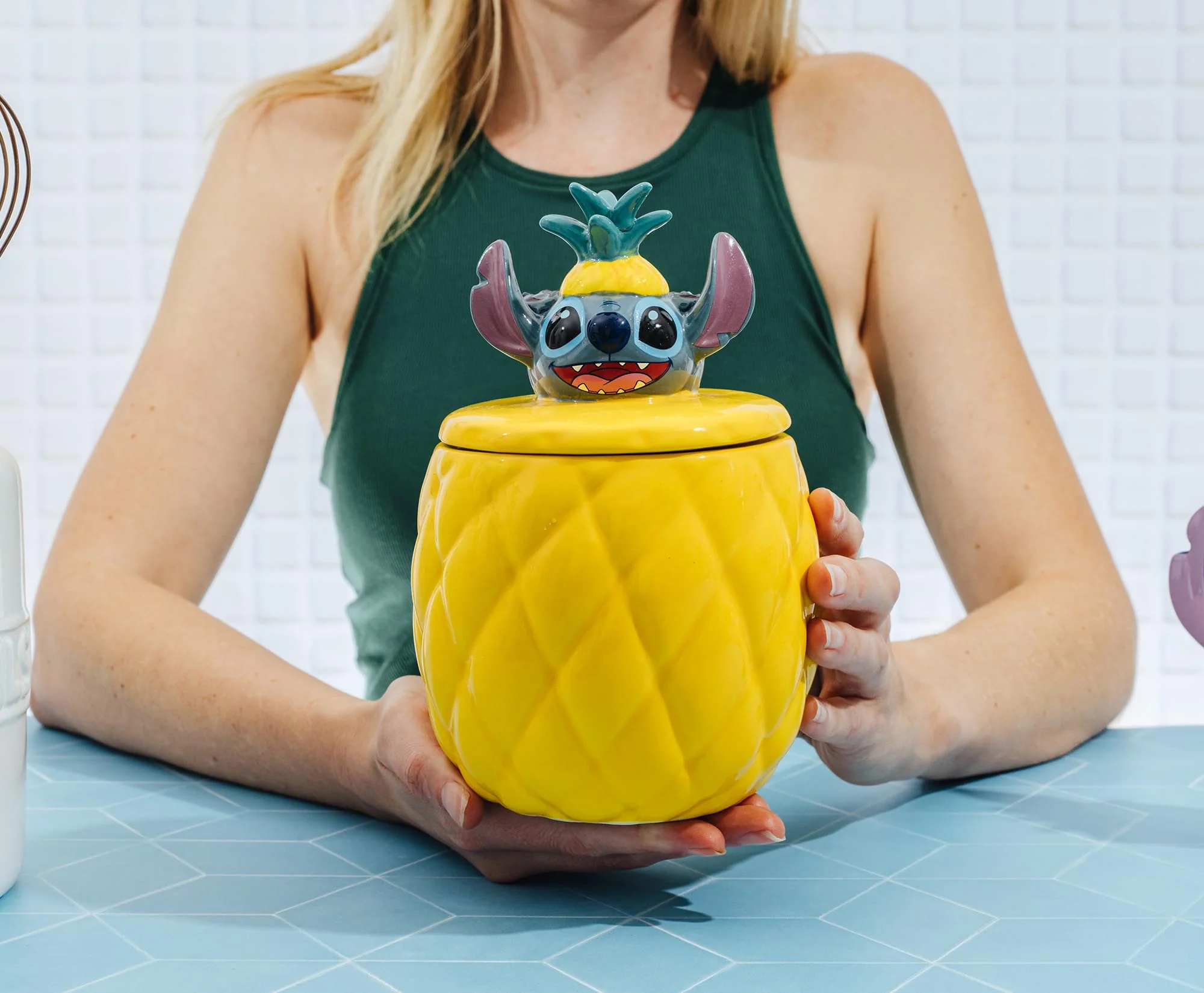 Disney Lilo & Stitch Pineapple 8-Inch Sculpted Ceramic Snack Jar - Image 7