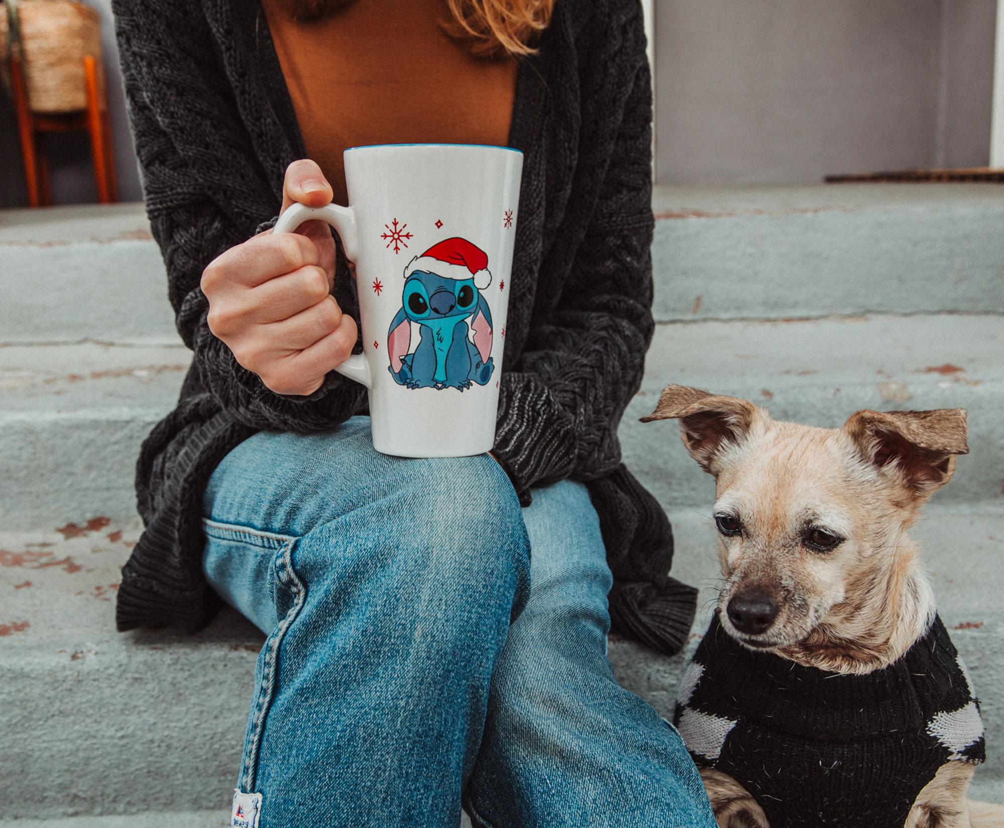 Disney Lilo & Stitch Santa Hat Ceramic Latte Mug | Holds 16 Ounces - Image 5