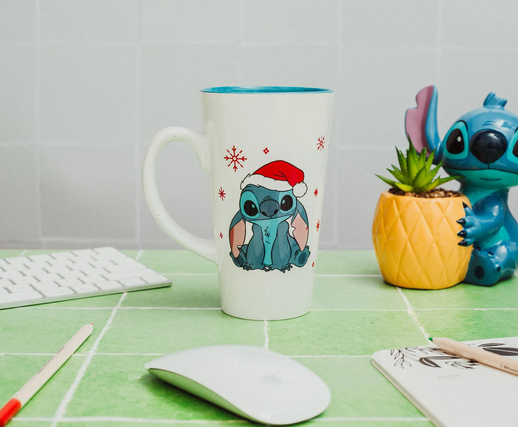 Disney Lilo & Stitch Santa Hat Ceramic Latte Mug | Holds 16 Ounces - Image 7