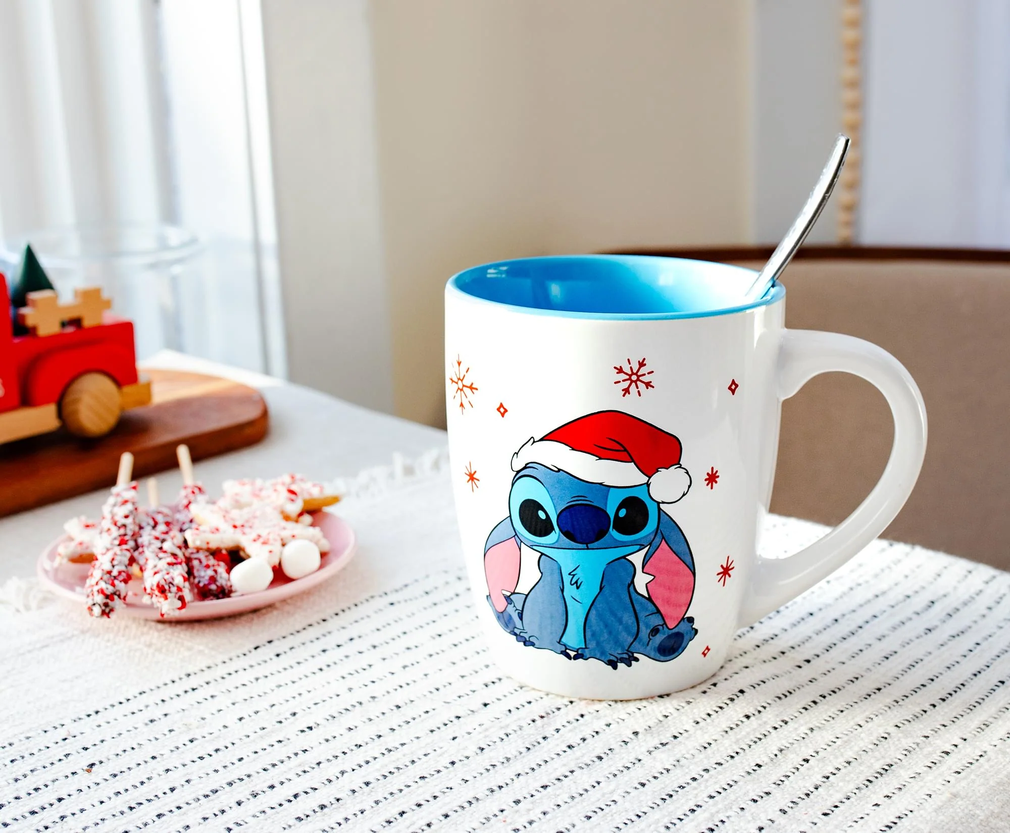 Disney Lilo & Stitch Santa Hat Jumbo Curved Ceramic Latte Mug | Holds 25 Ounces - Image 8