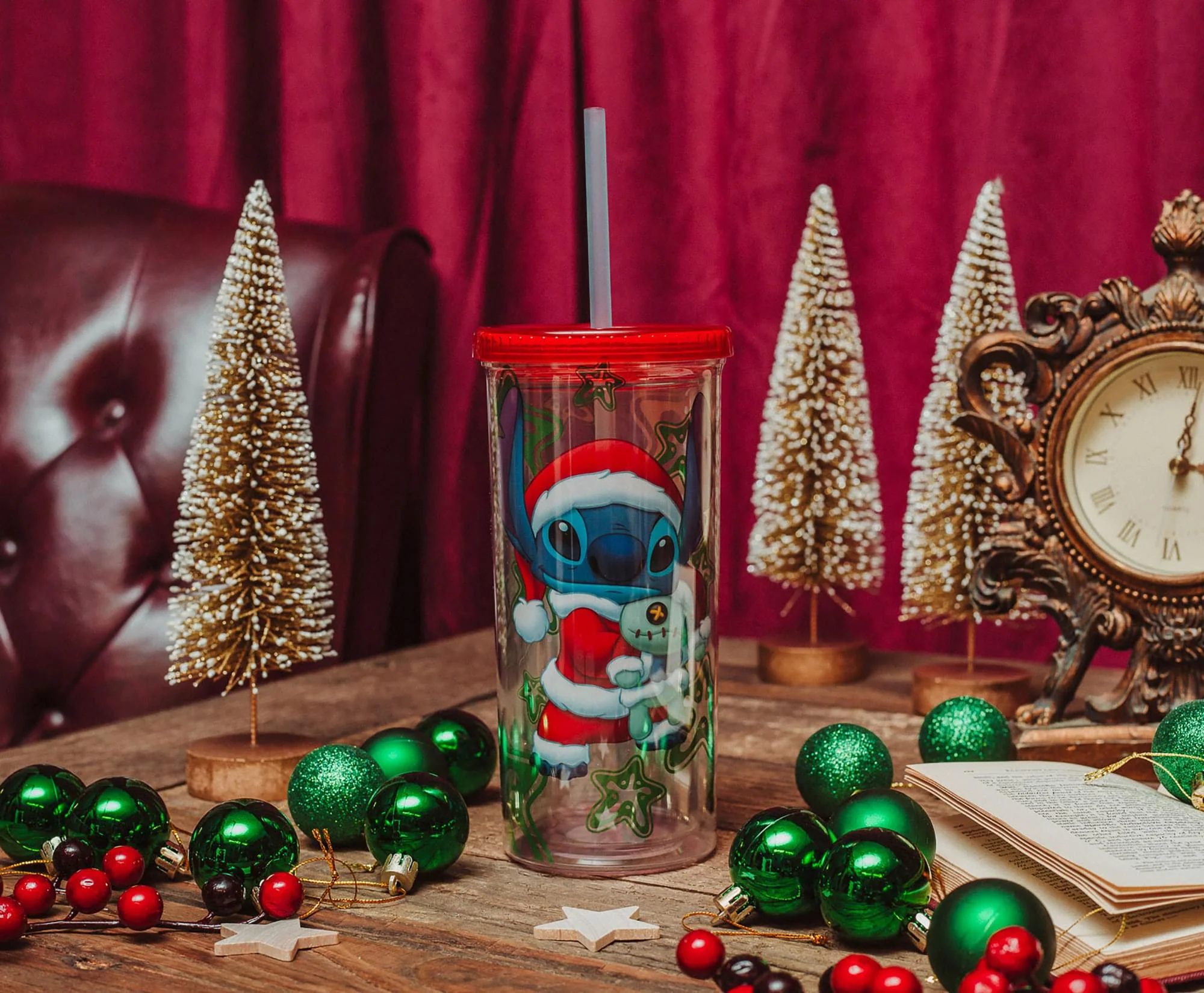 Disney Lilo & Stitch Santa Outfit Carnival Cup With Lid And Straw | Holds 20 Ounces - Image 4