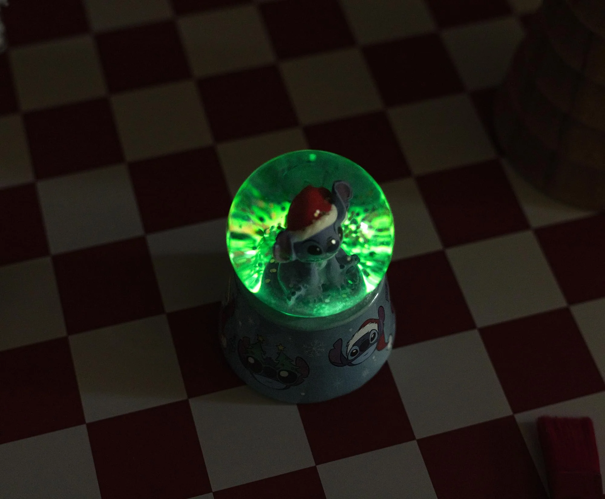Disney Lilo & Stitch Santa Stitch 3-Inch Mini Light-Up Snow Globe - Image 9