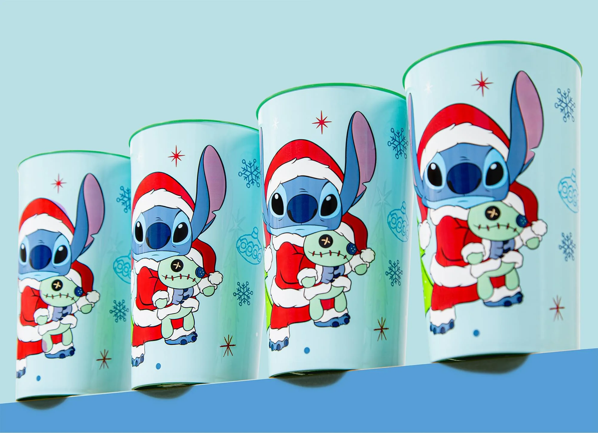 Disney Lilo & Stitch Santa Stitch 4-Piece Plastic Cup Set | Each Holds 22 Ounces - Image 2