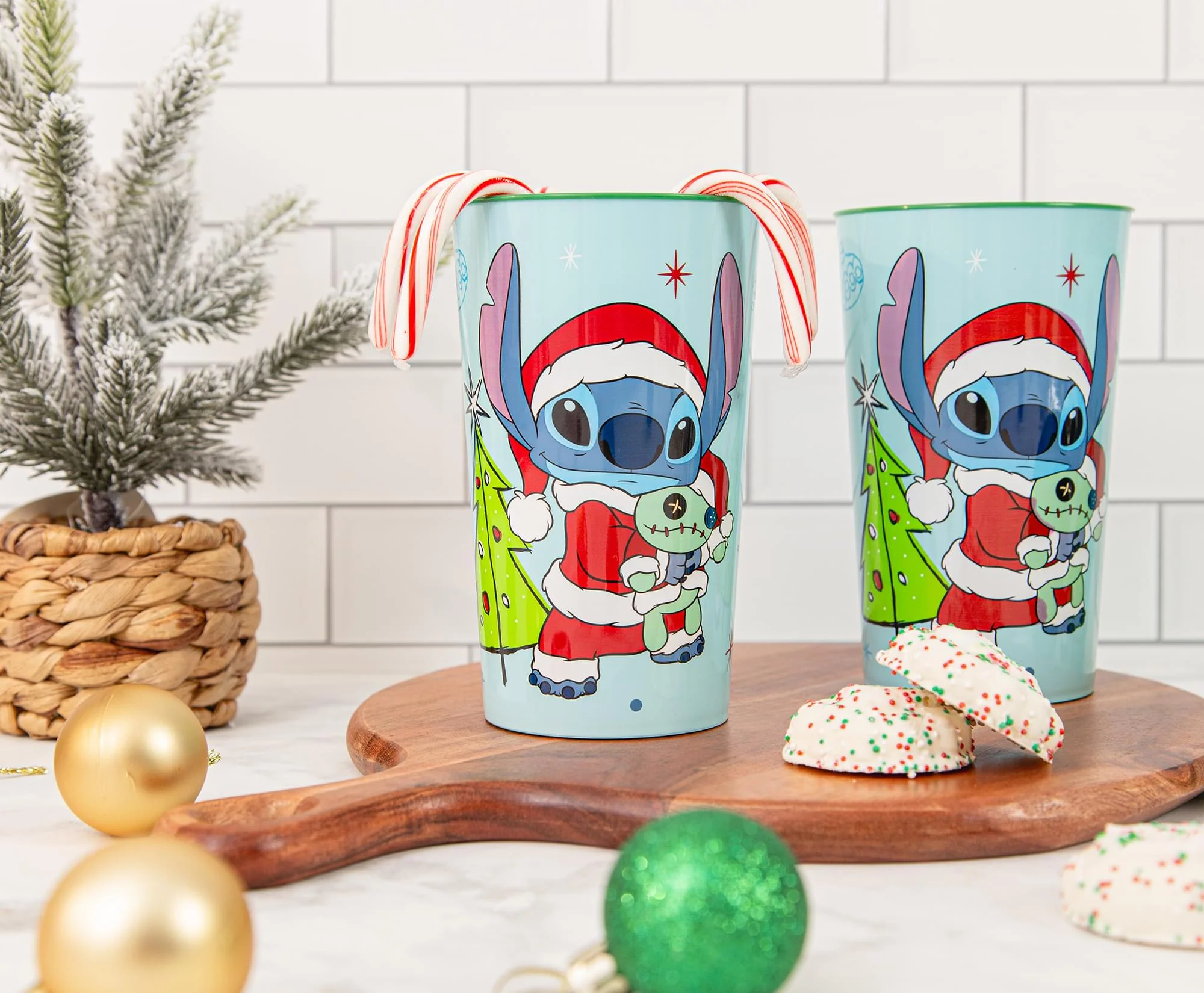 Disney Lilo & Stitch Santa Stitch 4-Piece Plastic Cup Set | Each Holds 22 Ounces - Image 8