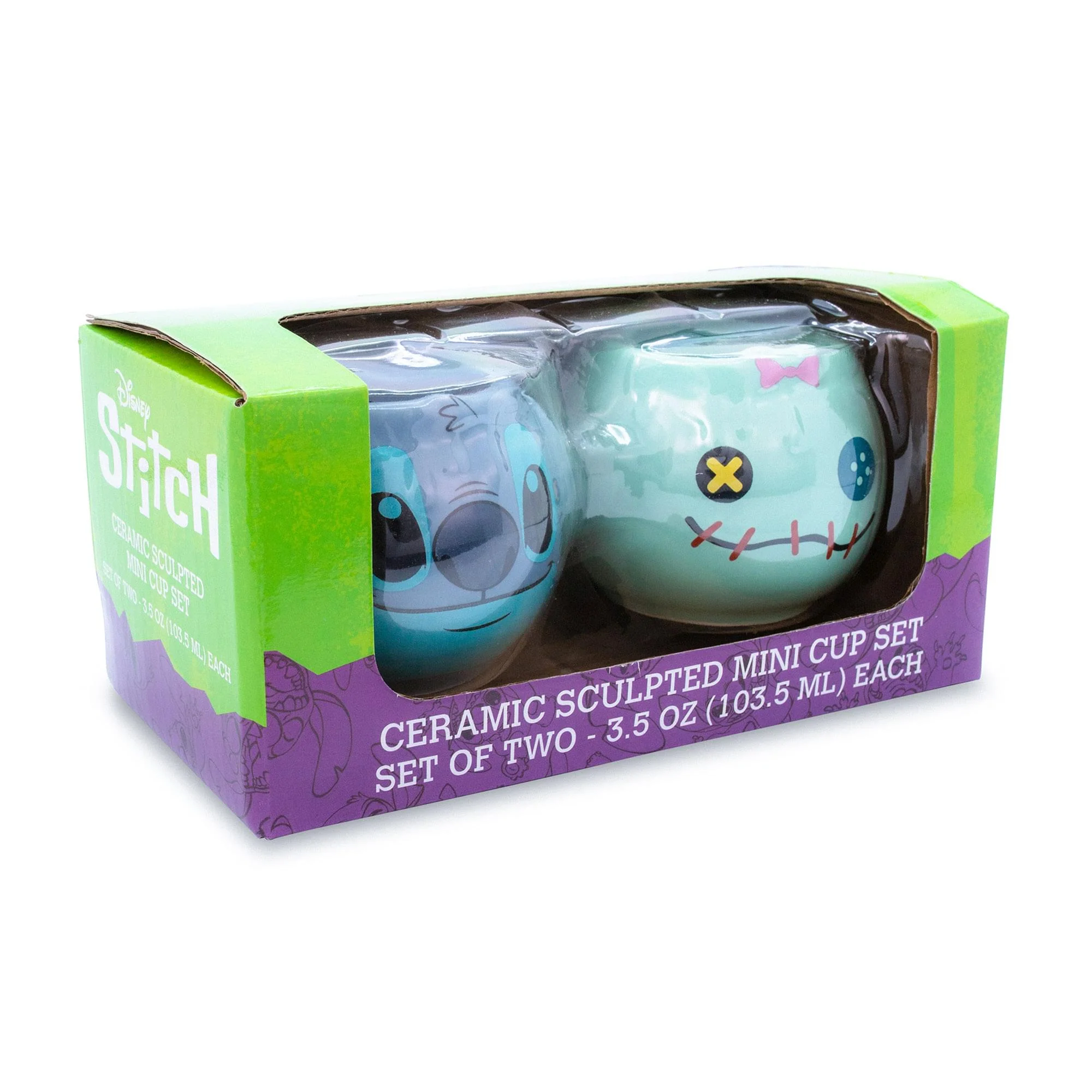 Disney Lilo & Stitch Scrump and Stitch Sculpted Ceramic Mini Mugs | Set of 2 - Image 2