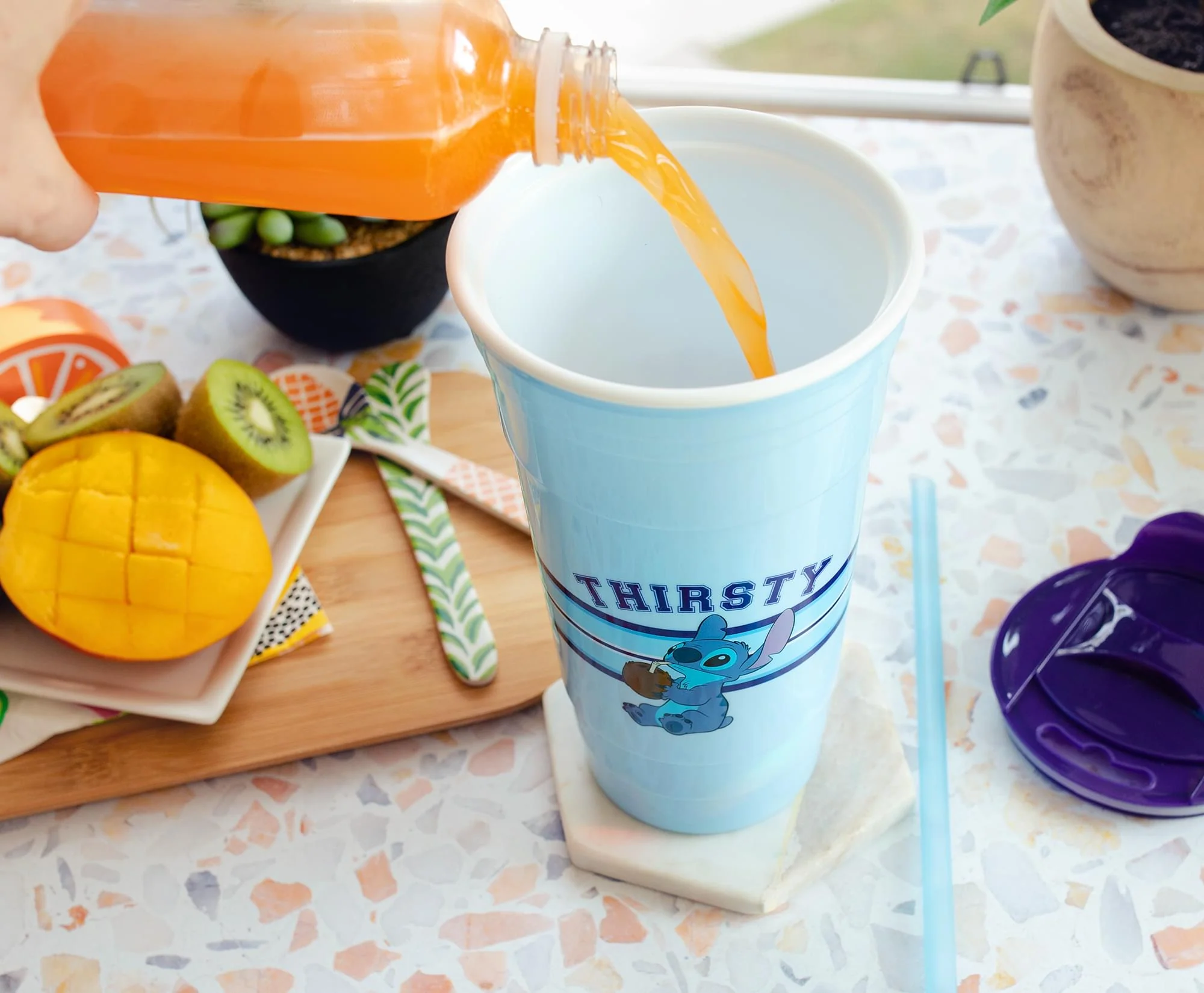 Disney Lilo & Stitch "Thirsty" Tumbler With Lid and Straw | Holds 32 Ounces - Image 5