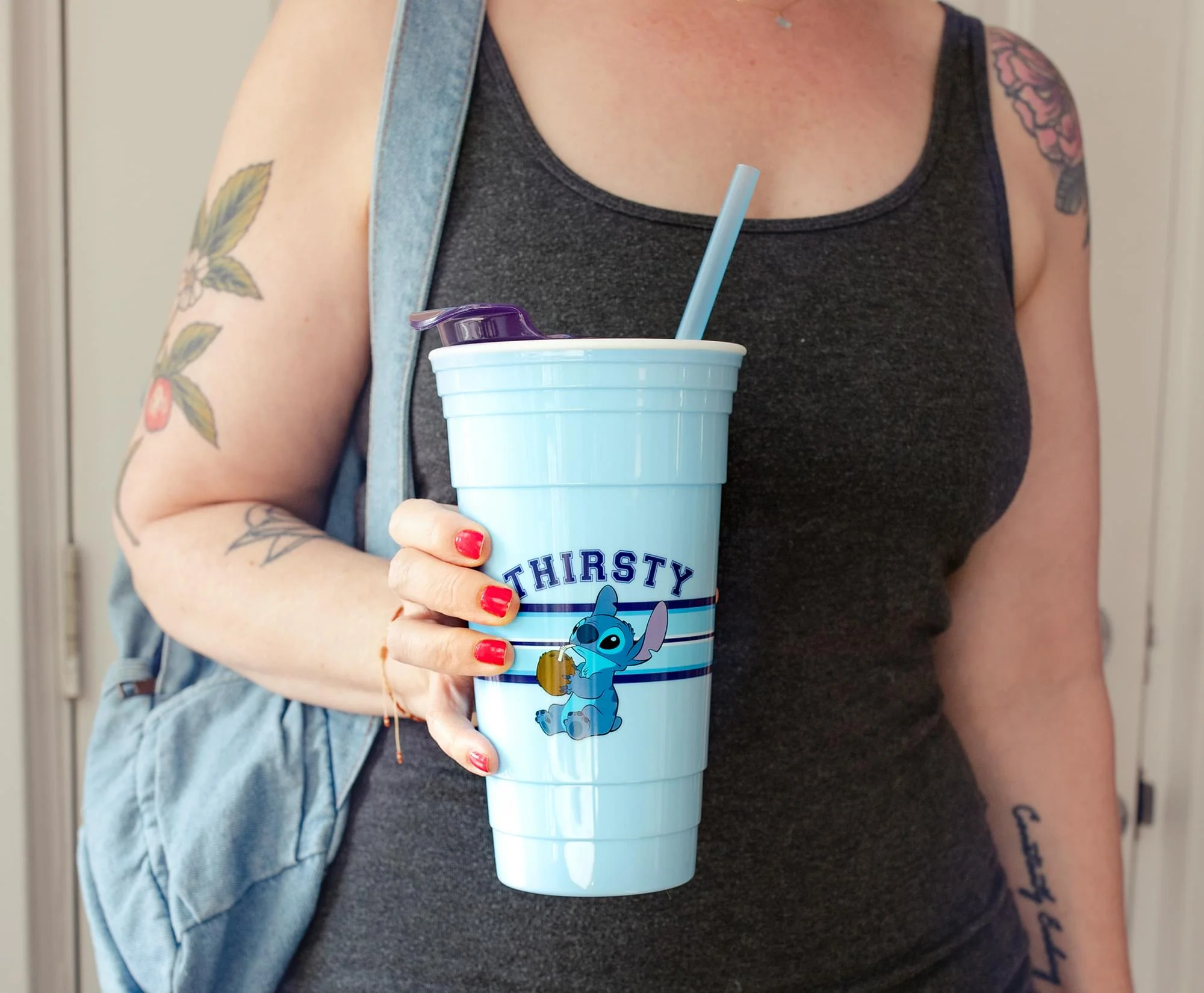 Disney Lilo & Stitch "Thirsty" Tumbler With Lid and Straw | Holds 32 Ounces - Image 6