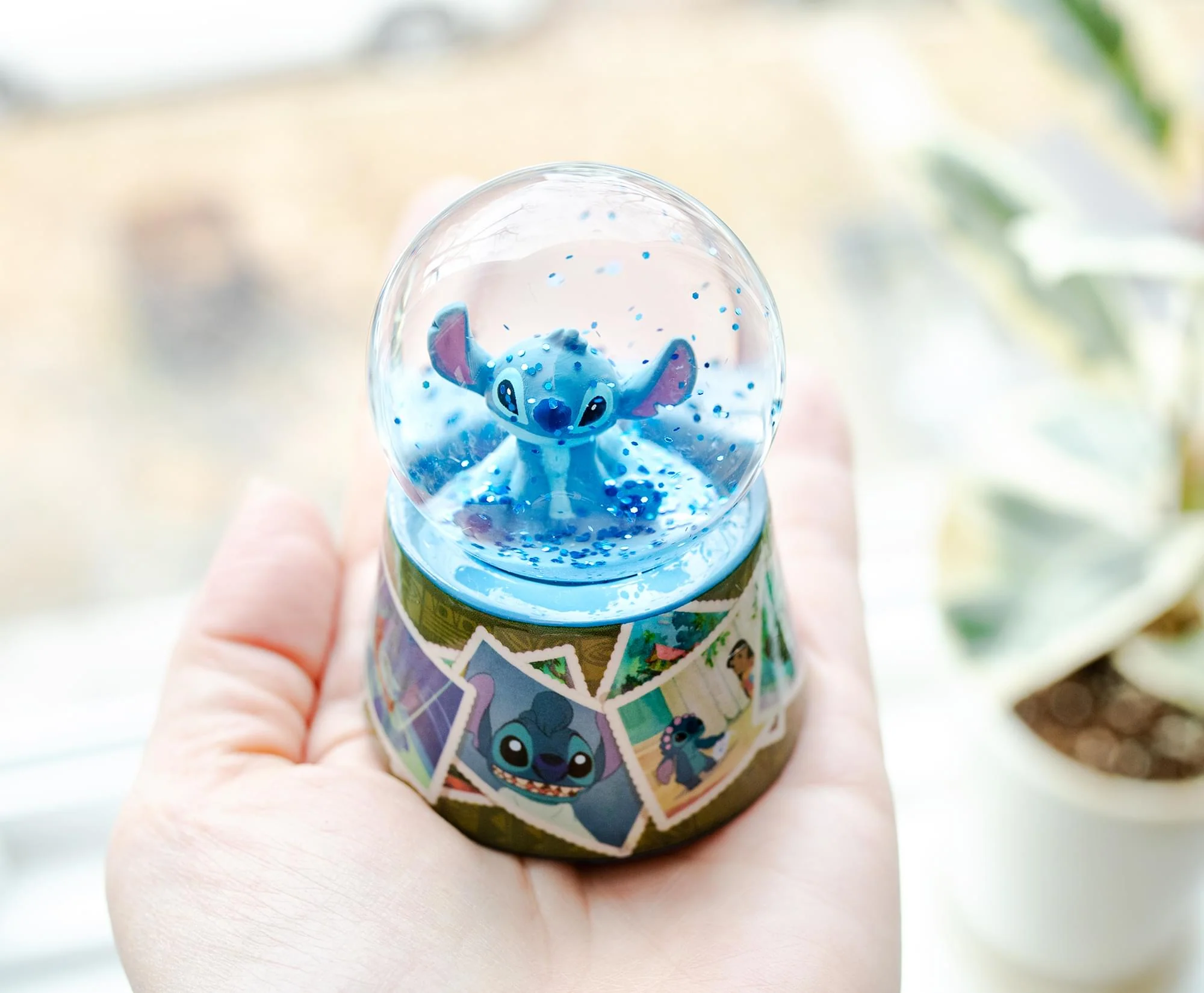 Disney Lilo & Stitch Vintage Photos Mini Light-Up Snow Globe | 3 Inches Tall - Image 4