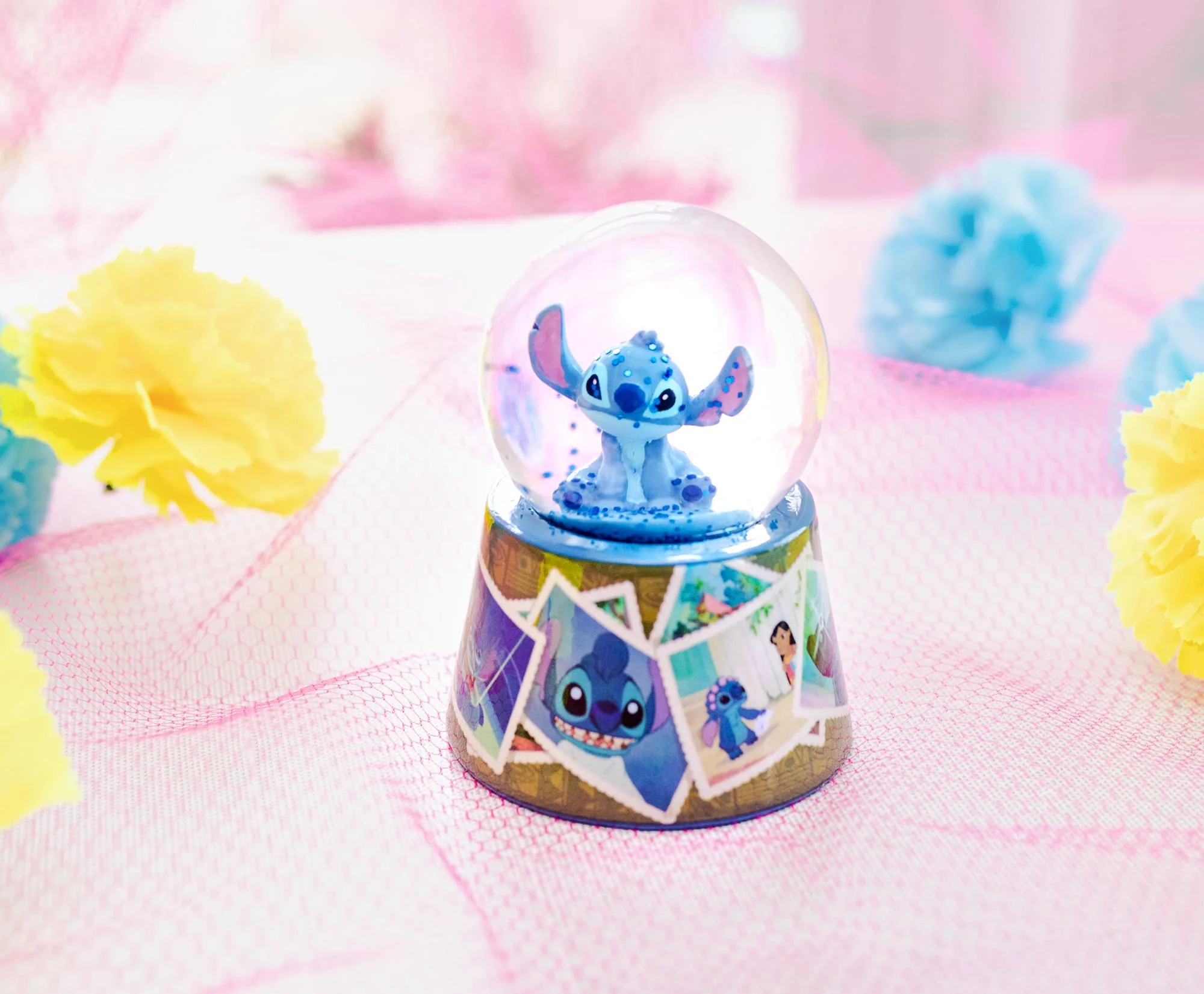 Disney Lilo & Stitch Vintage Photos Mini Light-Up Snow Globe | 3 Inches Tall - Image 5