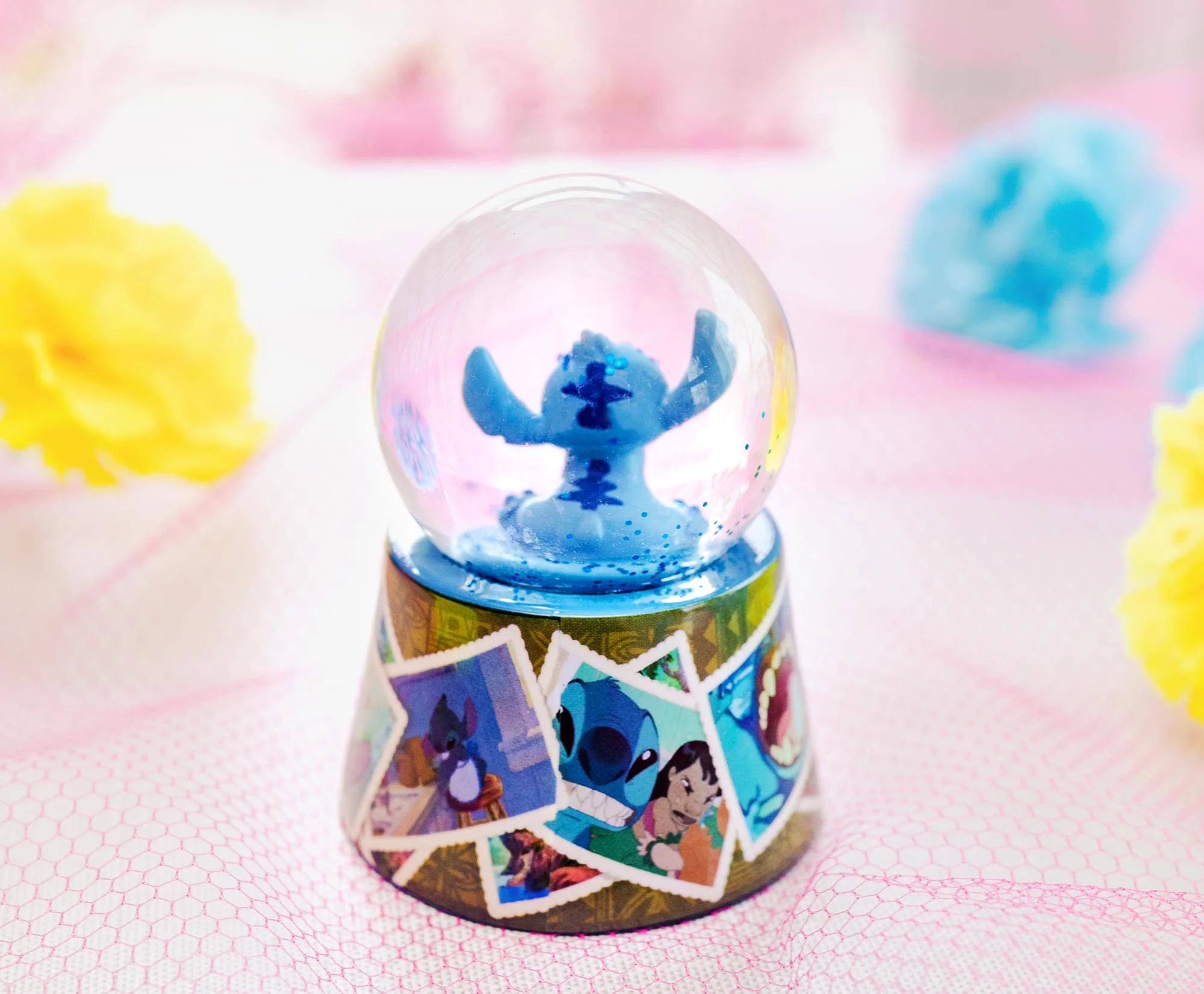 Disney Lilo & Stitch Vintage Photos Mini Light-Up Snow Globe | 3 Inches Tall - Image 6