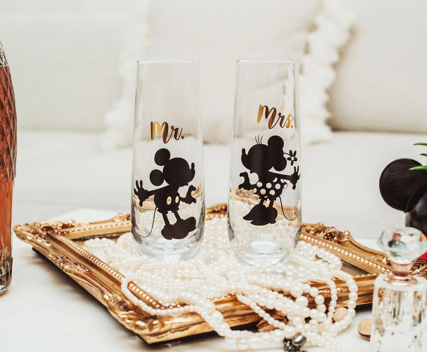 Disney Mickey and Minnie 9-Ounce Stemless Fluted Glassware | Set of 2 - Image 6
