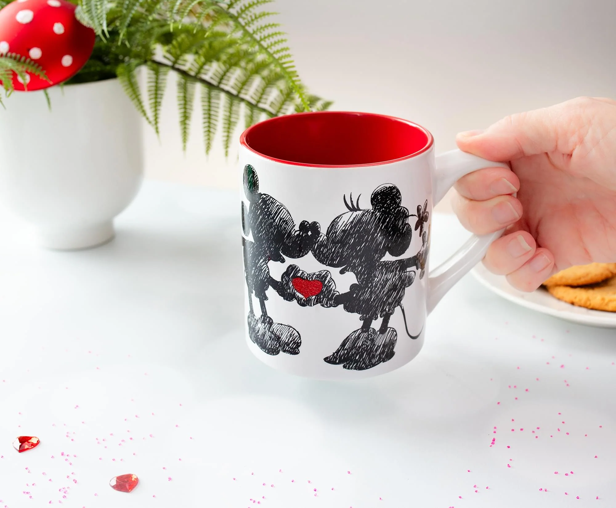 Disney Mickey and Minnie Sketchbook Glitter Ceramic Mug | Holds 14 Ounces - Image 6