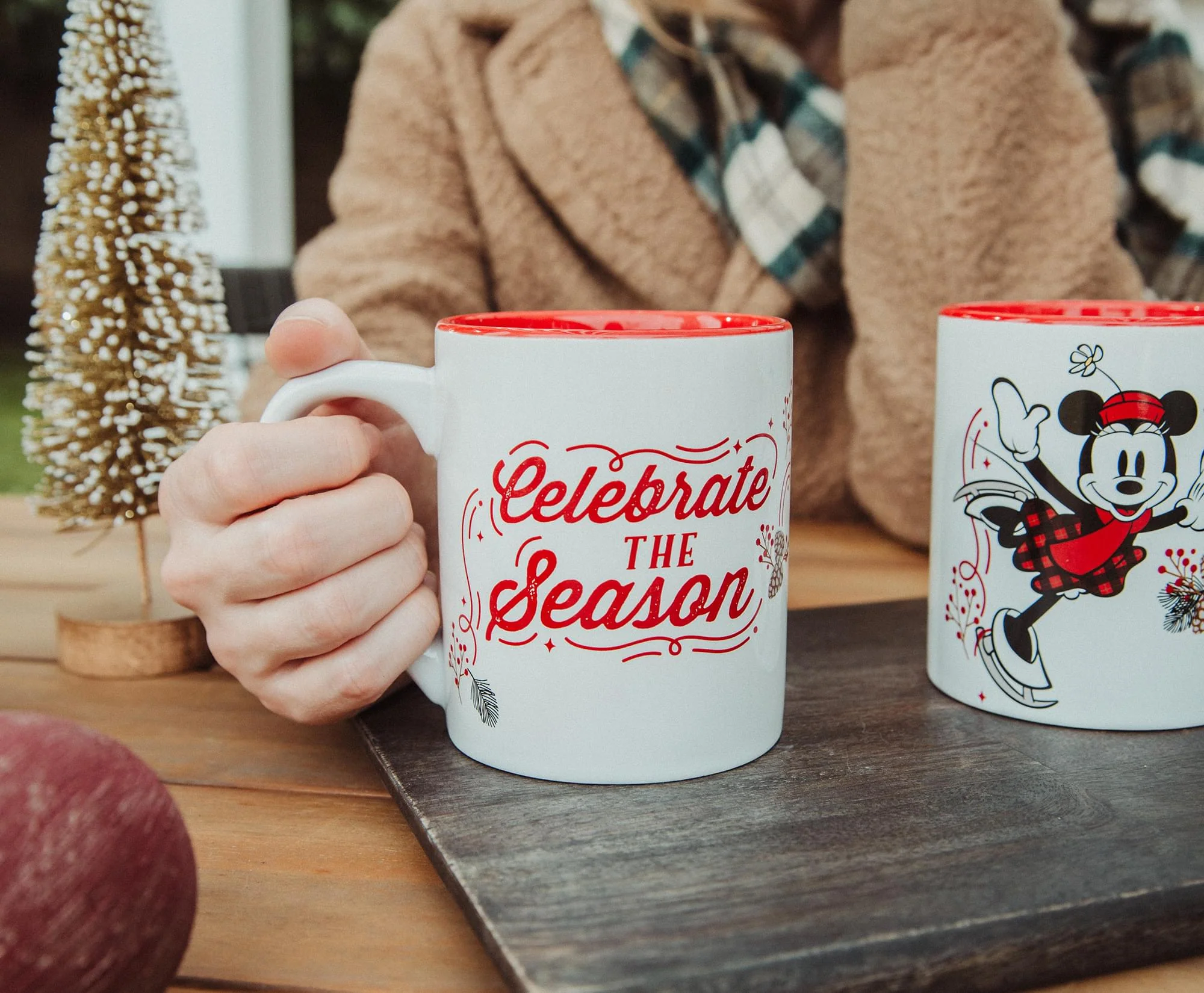 Disney Mickey and Minnie Mouse "Celebrate The Season" Ceramic Mugs | Set of 2 - Image 4
