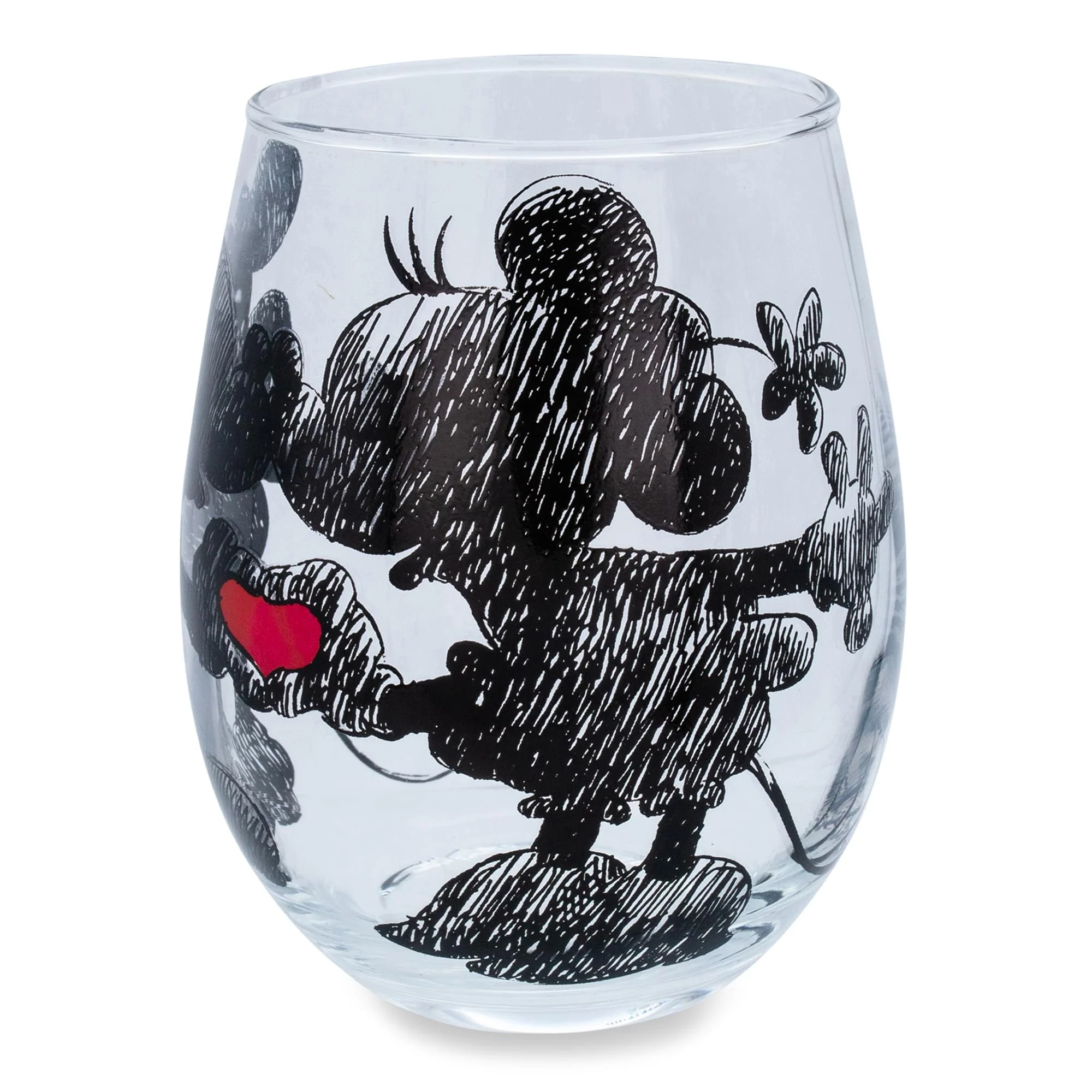 Disney Mickey and Minnie Mouse Teardrop Stemless Wine Glass | Holds 20 Ounces - Image 3