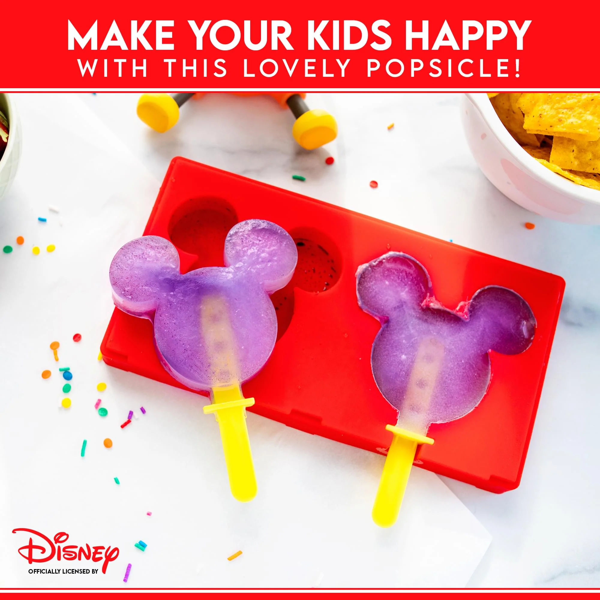 Disney Mickey Mouse 2-Piece Silicone Popsicle Mold Maker Set - Image 3