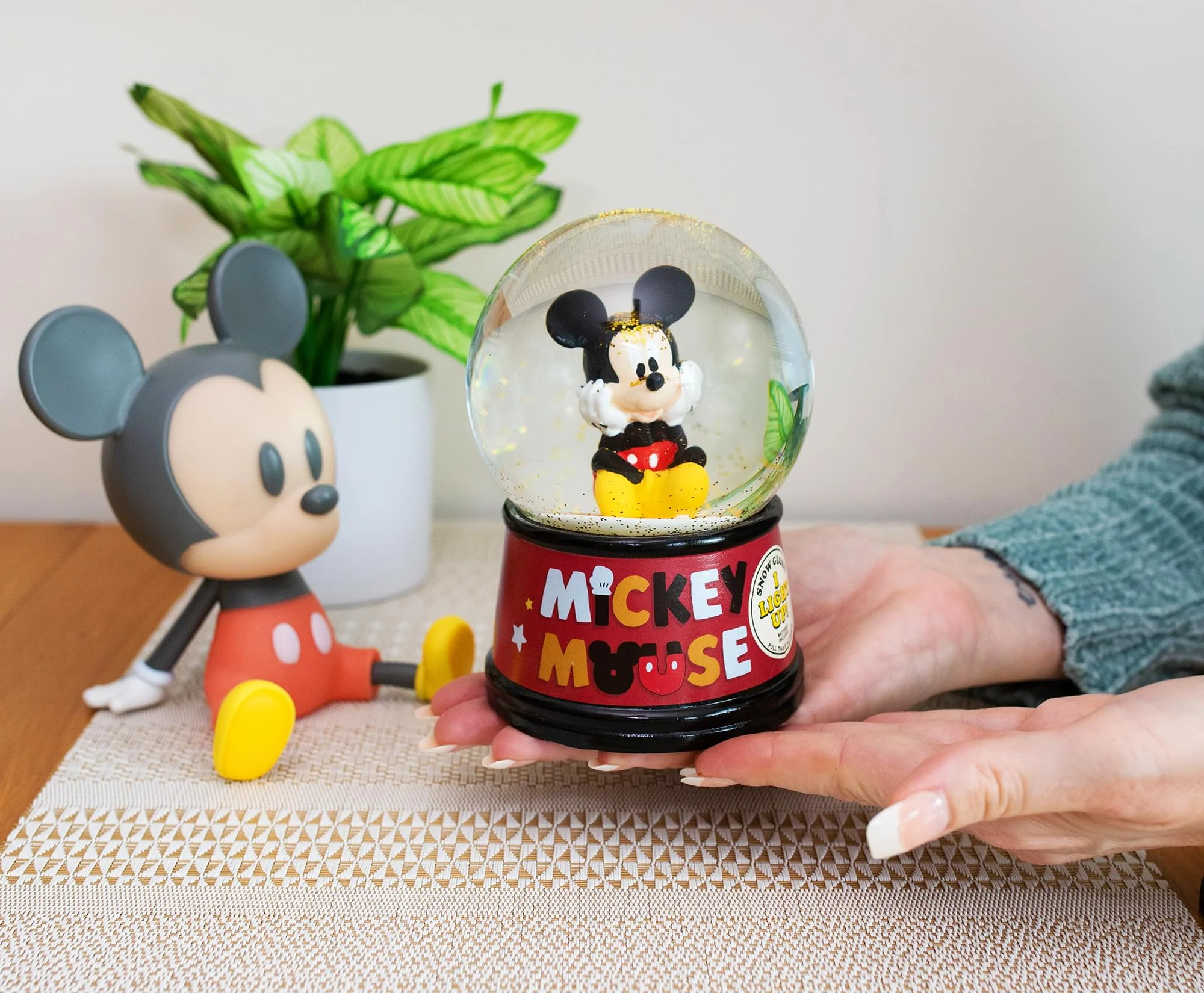 Disney Mickey Mouse Light-Up Collectible Snow Globe | 6 Inches Tall - Image 4