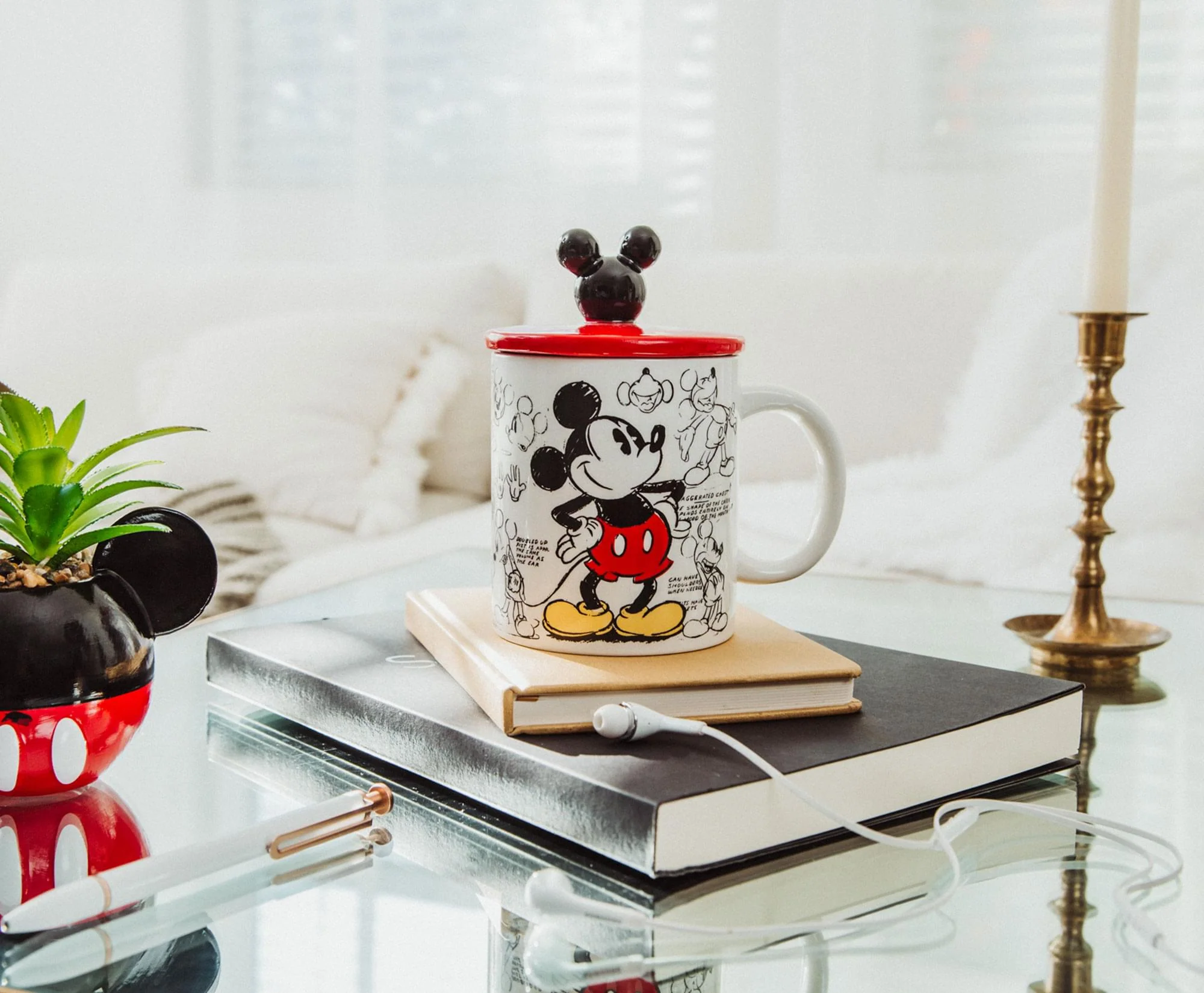 Disney Mickey Mouse Sketchbook Ceramic Mug With Lid | Holds 18 Ounces - Image 4