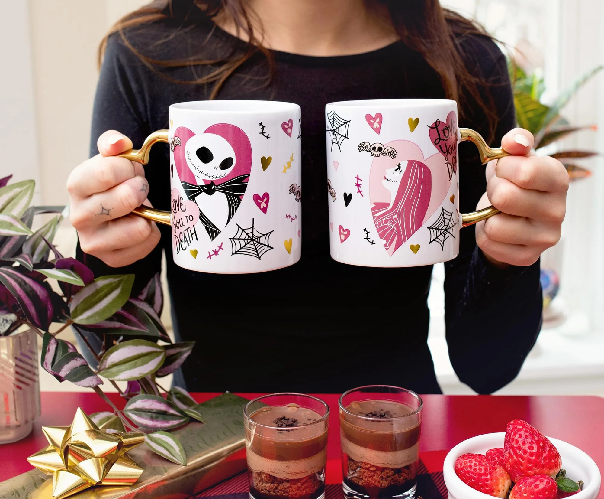 Disney Nightmare Before Christmas Jack and Sally Sculpted Handle Ceramic Mug Set - Image 7