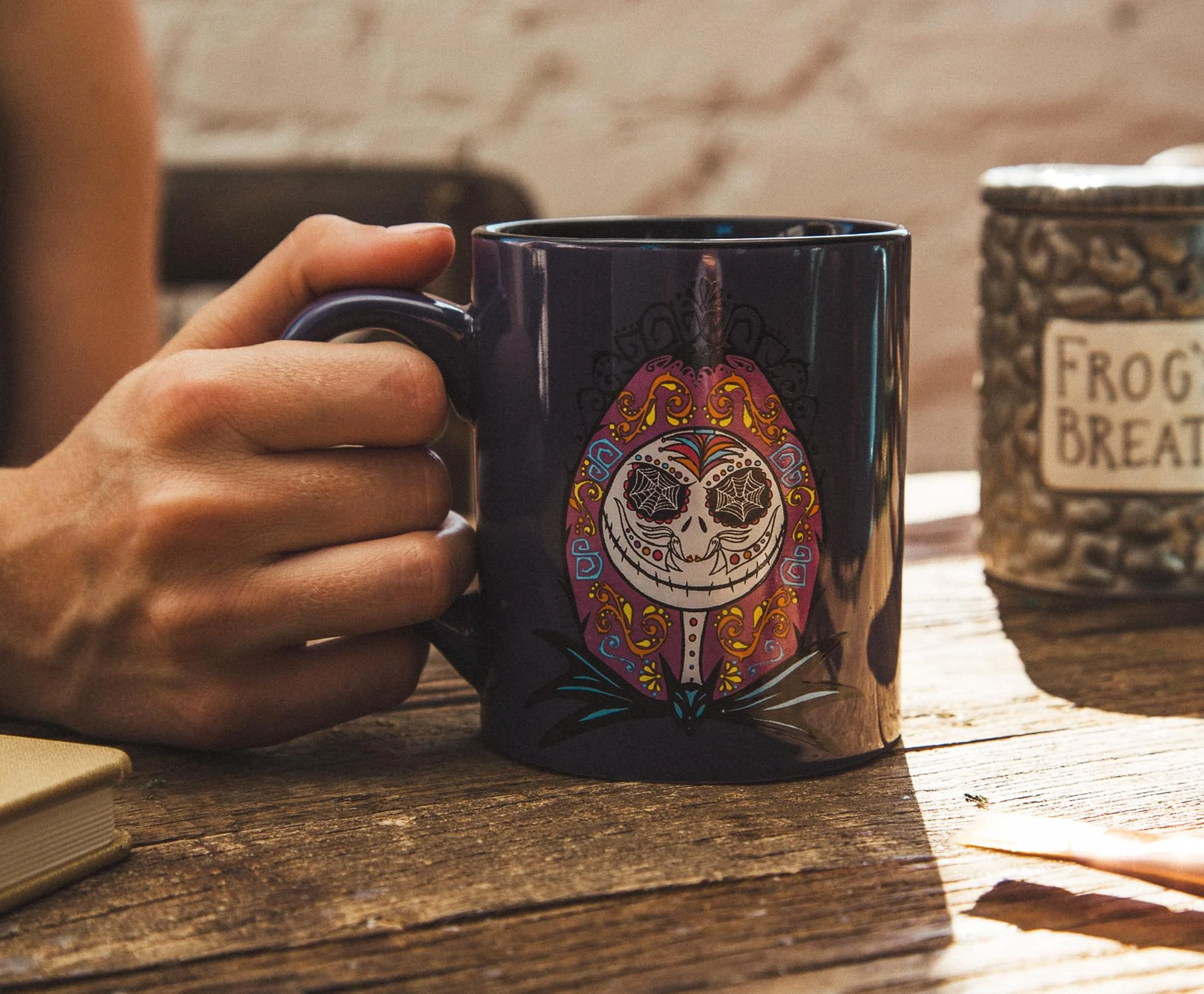 Disney Nightmare Before Christmas Sugar Skulls Jack and Sally Ceramic Mug Set - Image 6
