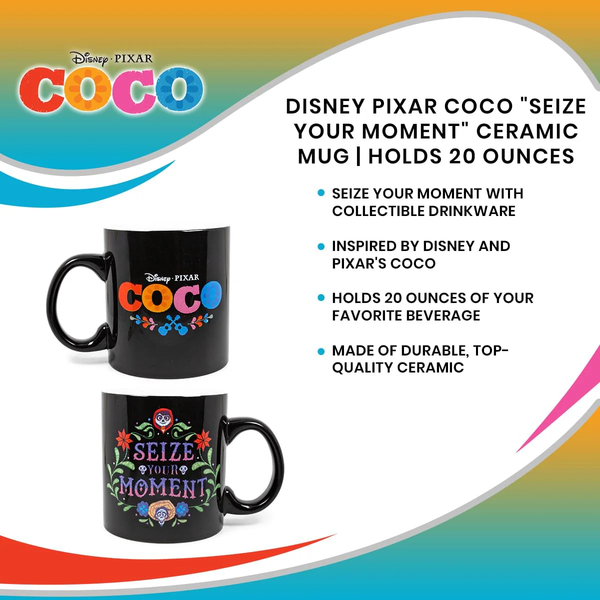 Disney Pixar Coco "Seize Your Moment" Ceramic Mug | Holds 20 Ounces - Image 7