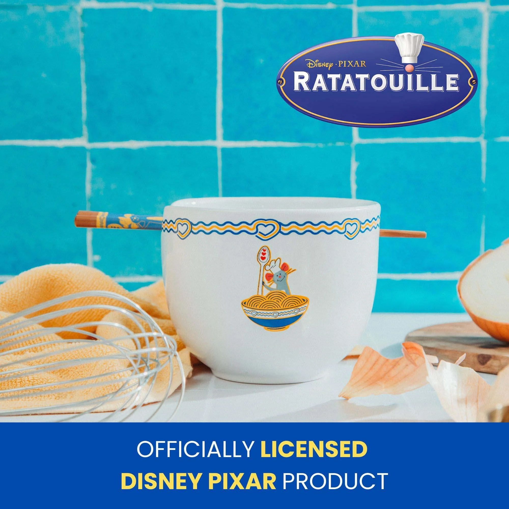 Disney Pixar Ratatouille 20-Ounce Ceramic Ramen Bowl and Chopstick Set - Image 9