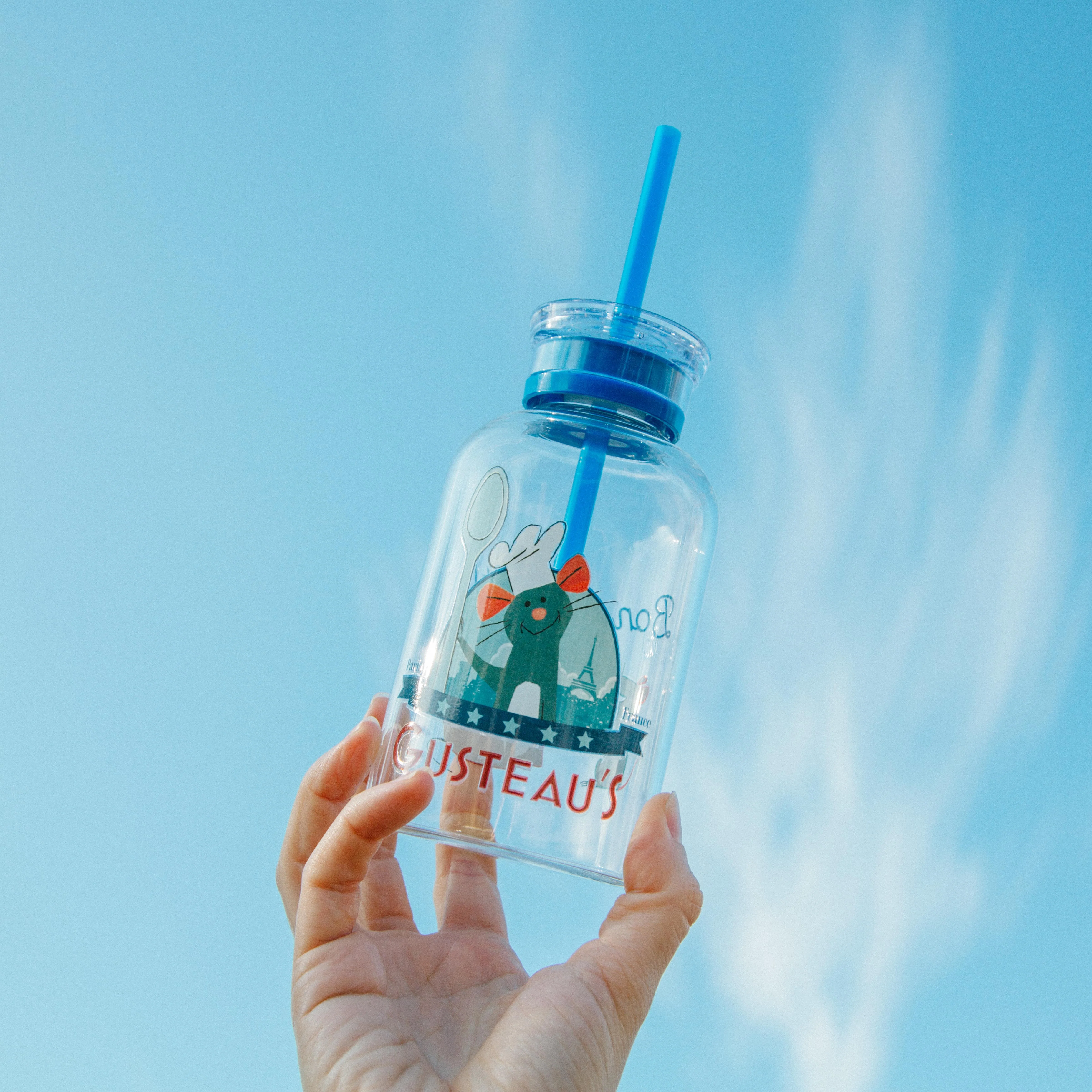 Disney Pixar Ratatouille Gusteau's Glass Milk Bottle With Straw | Hold 15 Ounces - Image 5