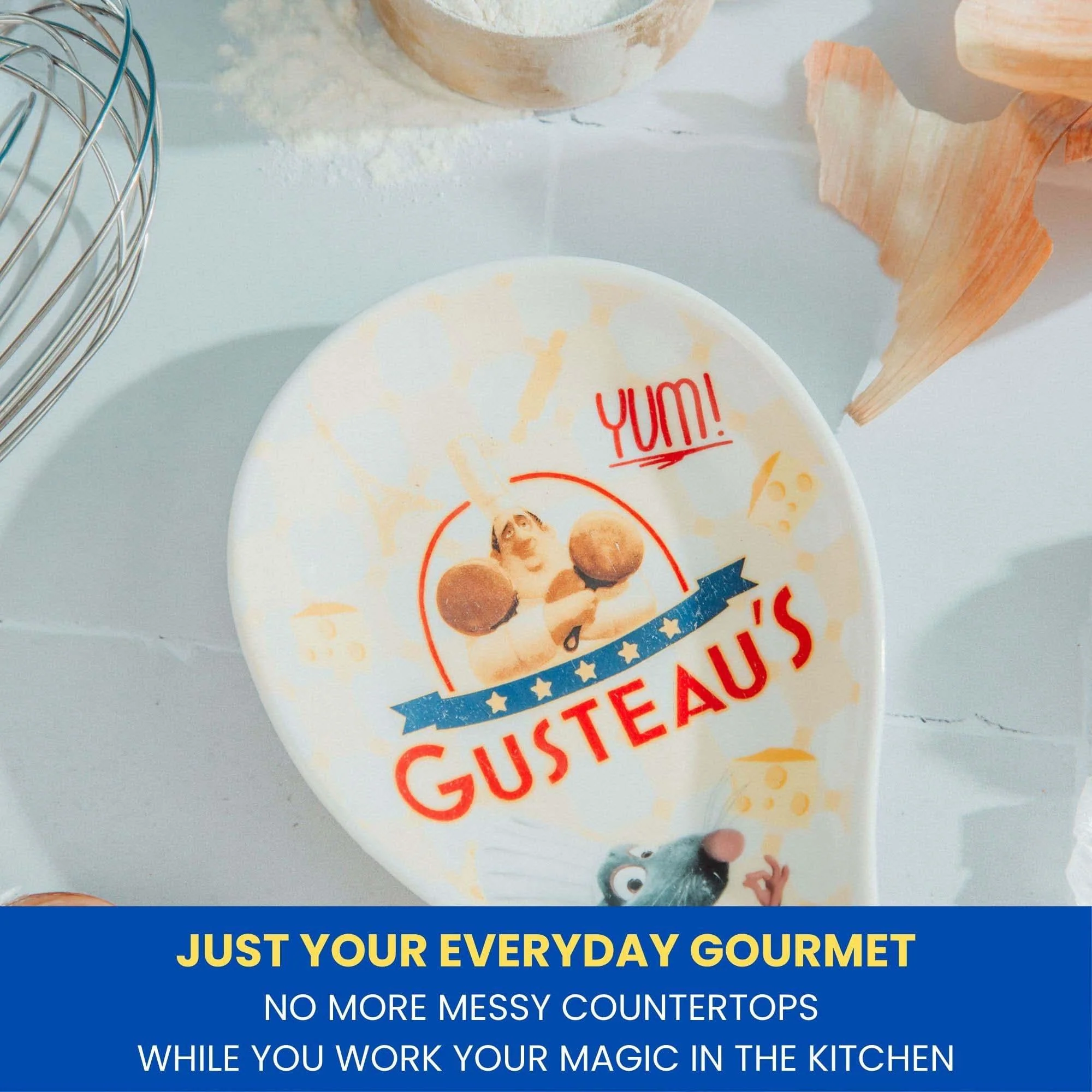 Disney Pixar Ratatouille Icon Collage "Bon Appetit" Ceramic Spoon Rest Holder - Image 5