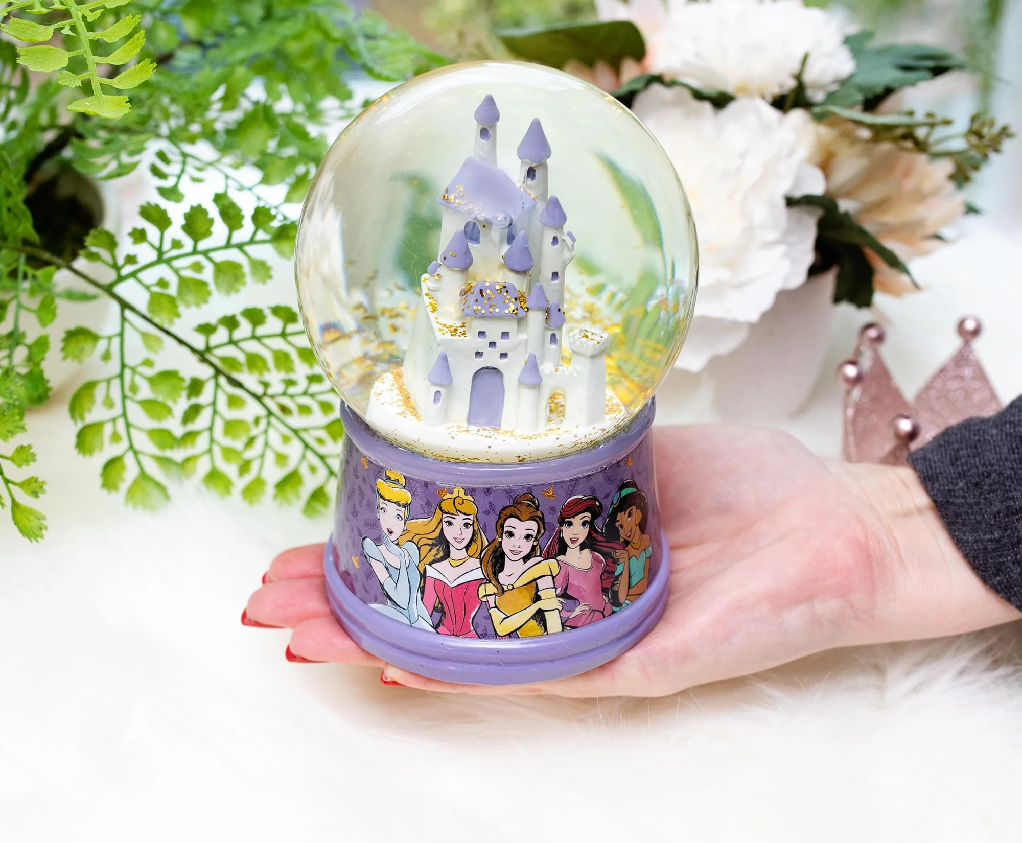 Disney Princess Castle Light-Up Snow Globe | 6 Inches Tall - Image 7