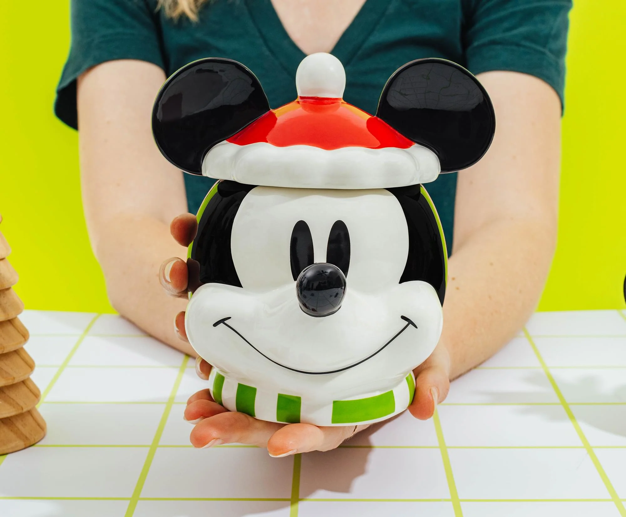Disney Santa Mickey Mouse 6-inch Sculpted Ceramic Snack Jar - Image 7