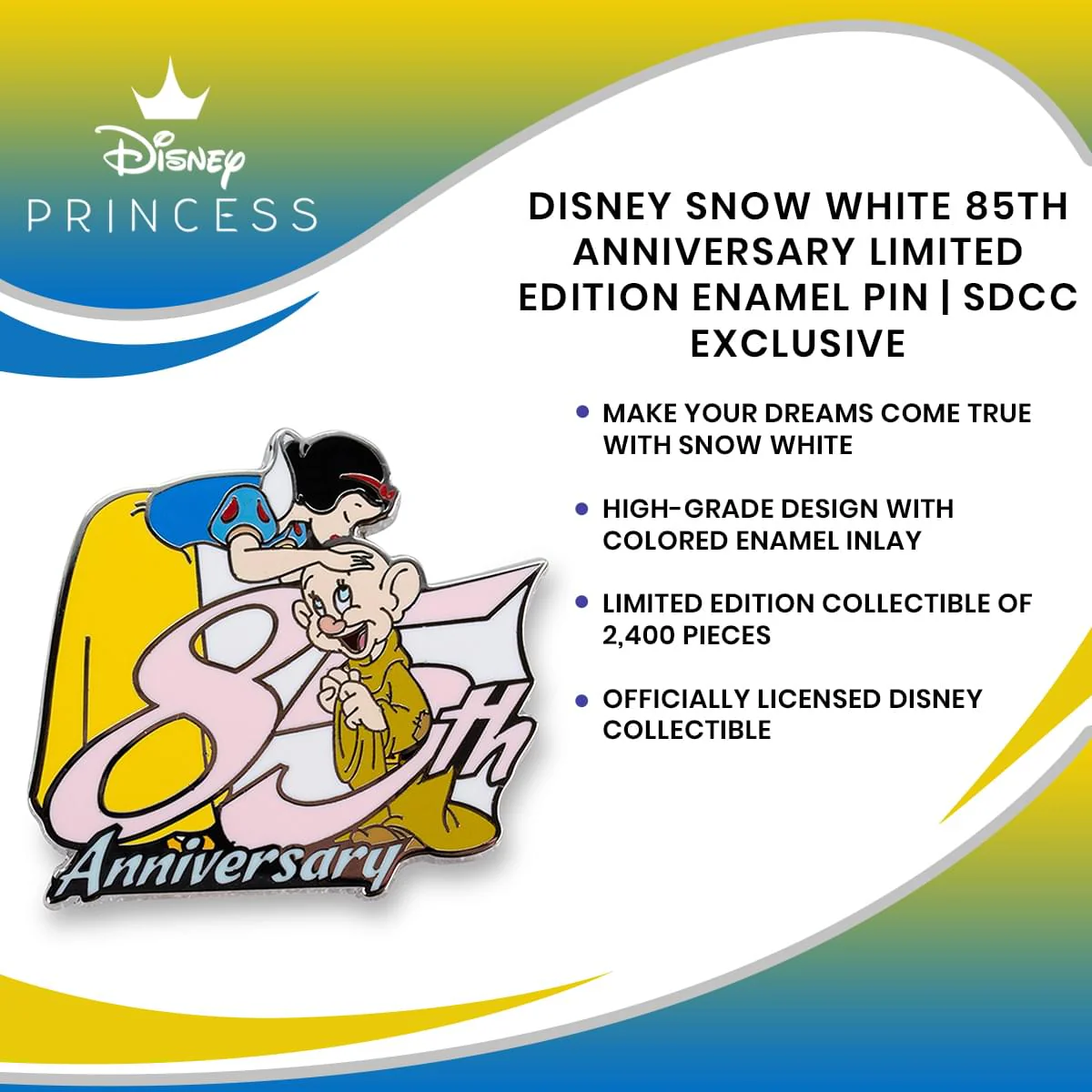 Disney Snow White 85th Anniversary Limited Edition Enamel Pin | SDCC Exclusive - Image 7