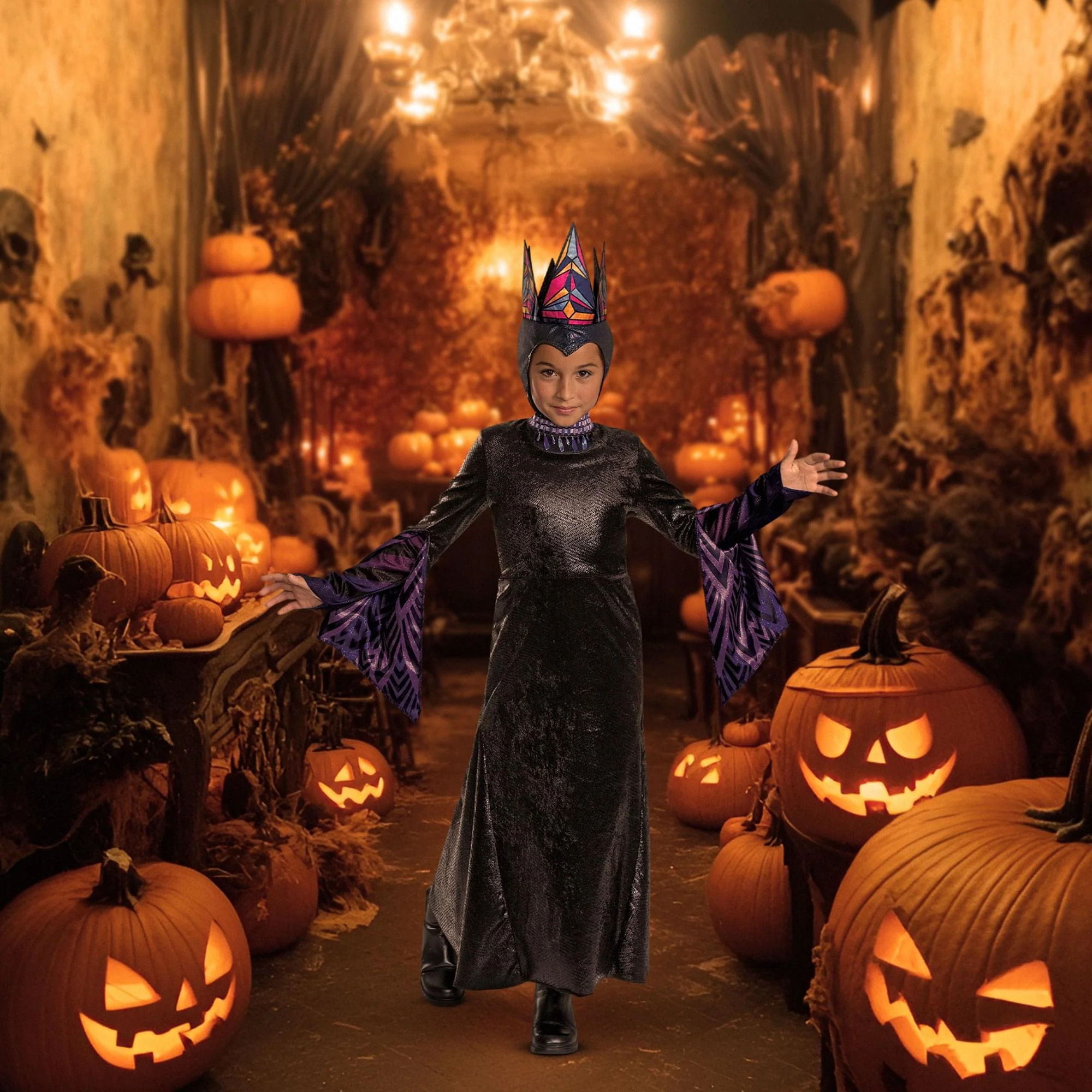 Disney Snow White Movie Evil Queen Deluxe Child Costume - Image 21
