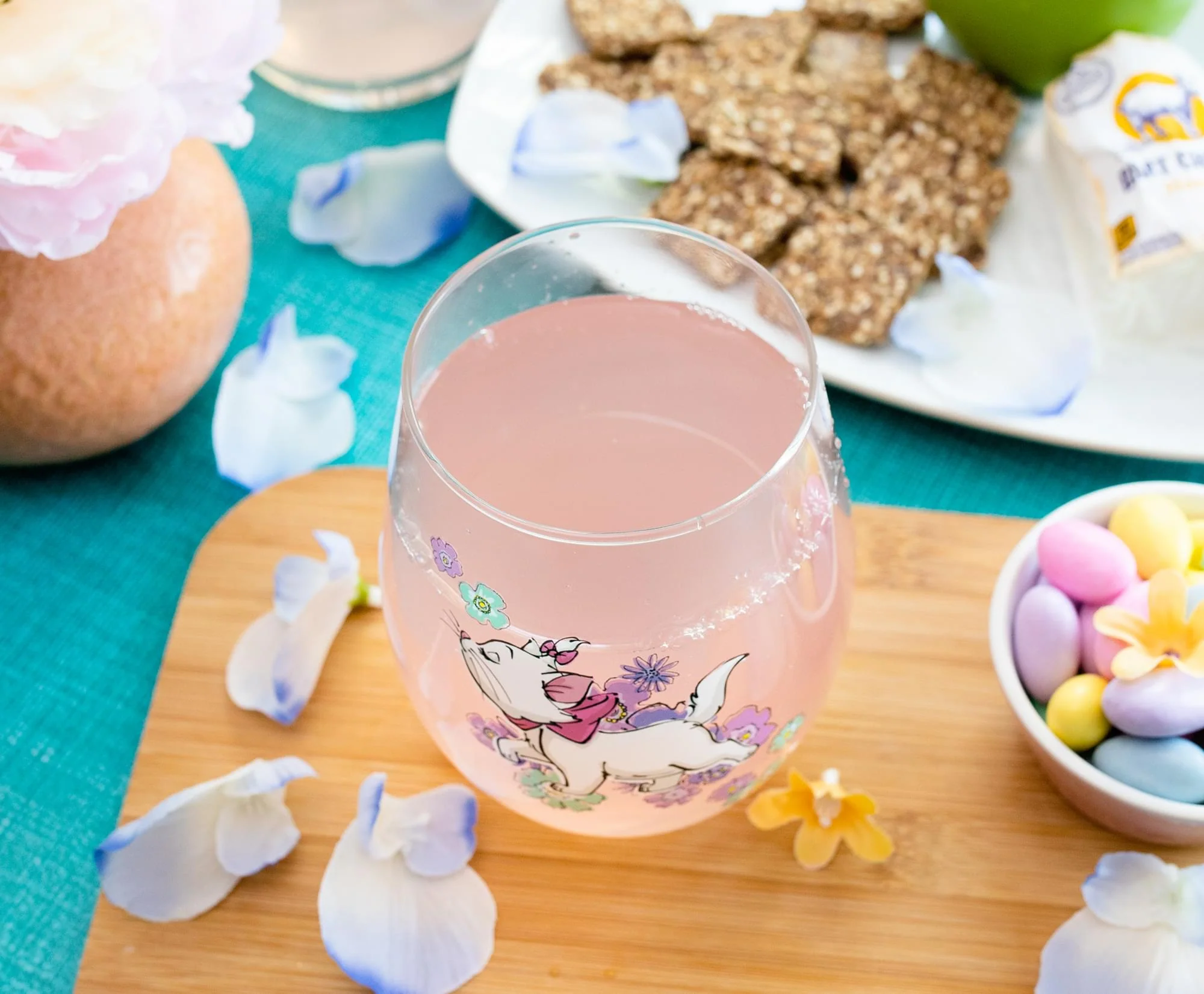 Disney The Aristocats Marie Walking Teardrop Stemless Wine Glass | Holds 20 Ounces - Image 5