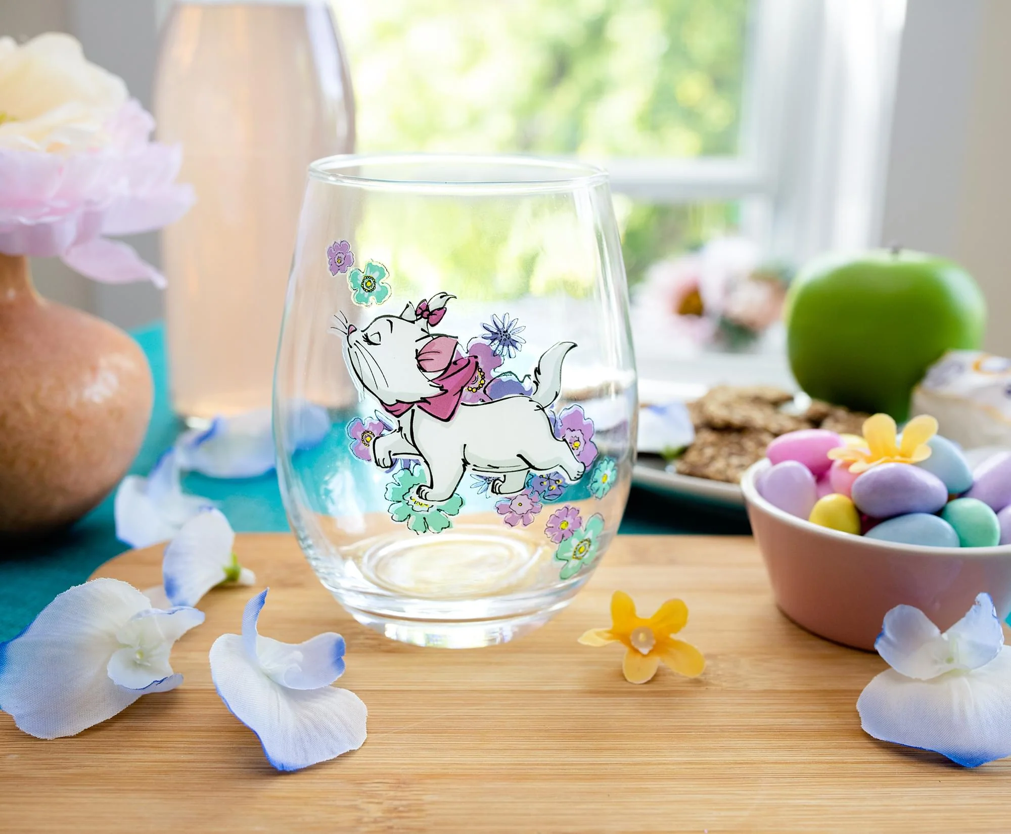 Disney The Aristocats Marie Walking Teardrop Stemless Wine Glass | Holds 20 Ounces - Image 8