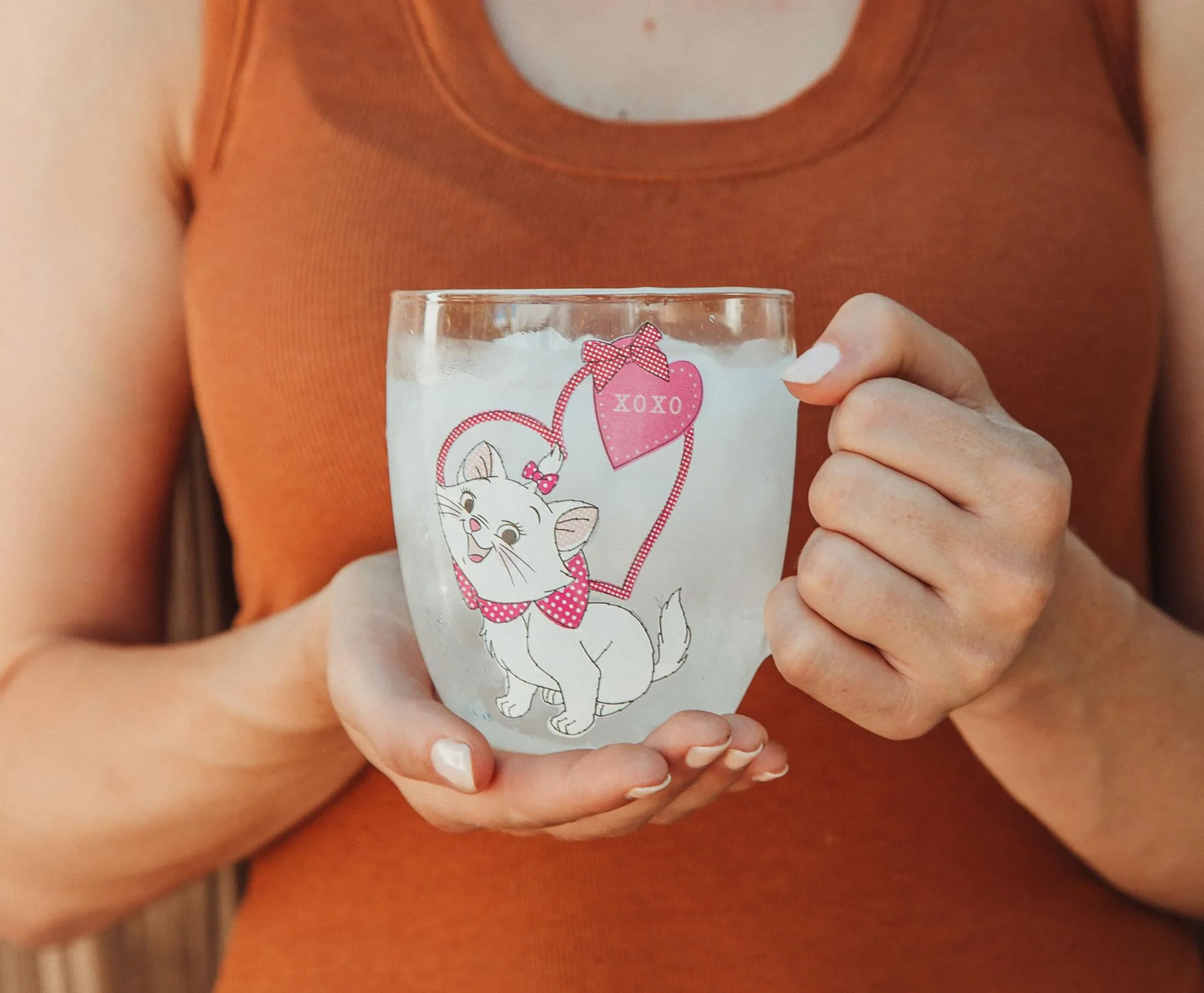 Disney The Aristocats Marie "XOXO" Glitter Handle Glass Mug | Holds 14 Ounces - Image 2