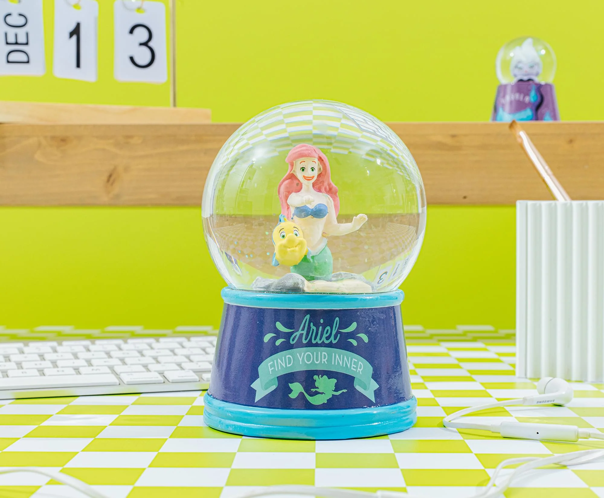 Disney The Little Mermaid Ariel and Flounder Light-Up Snow Globe | 6 Inches Tall - Image 7