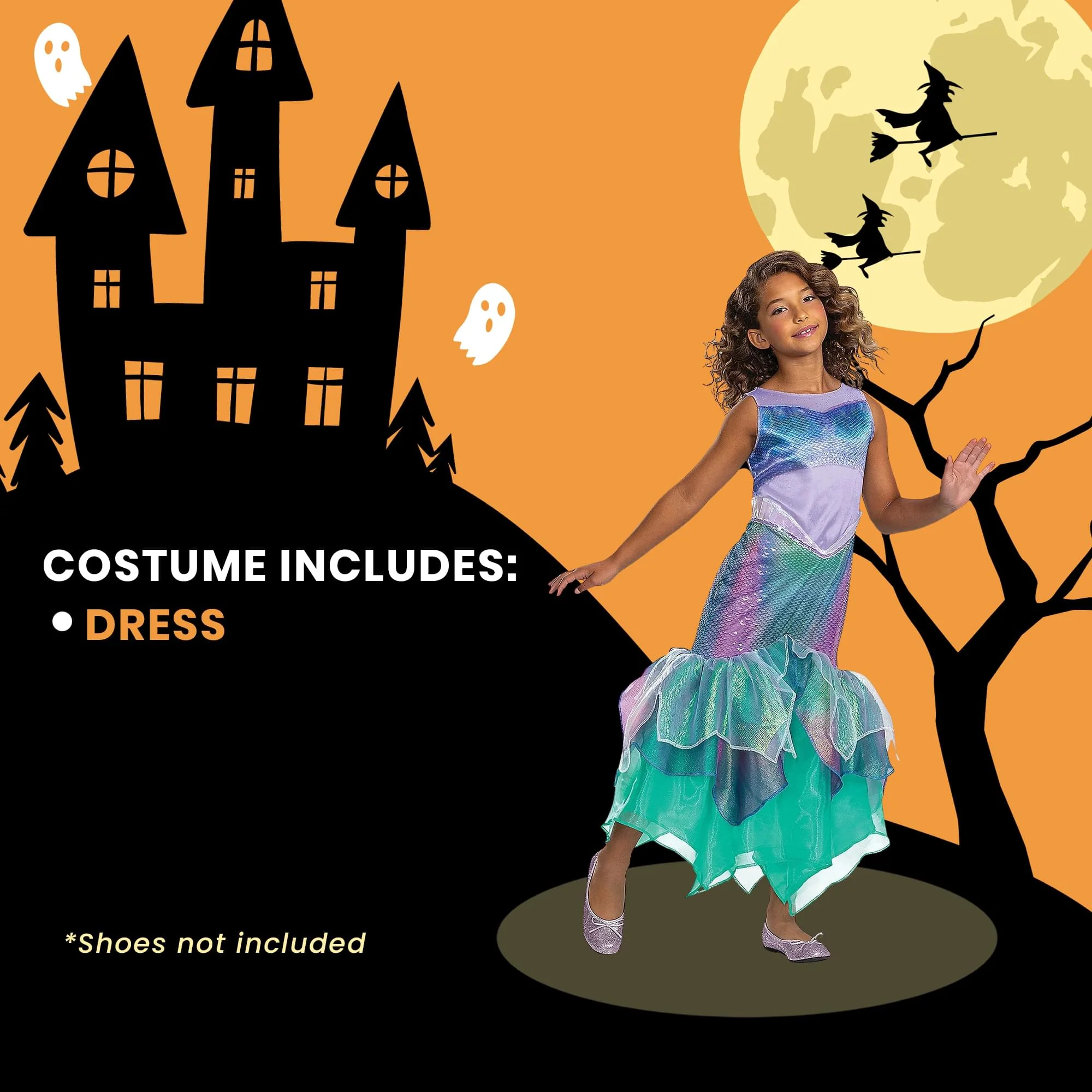 Disney The Little Mermaid Movie Ariel Mermaid Deluxe Girls Costume - Image 7