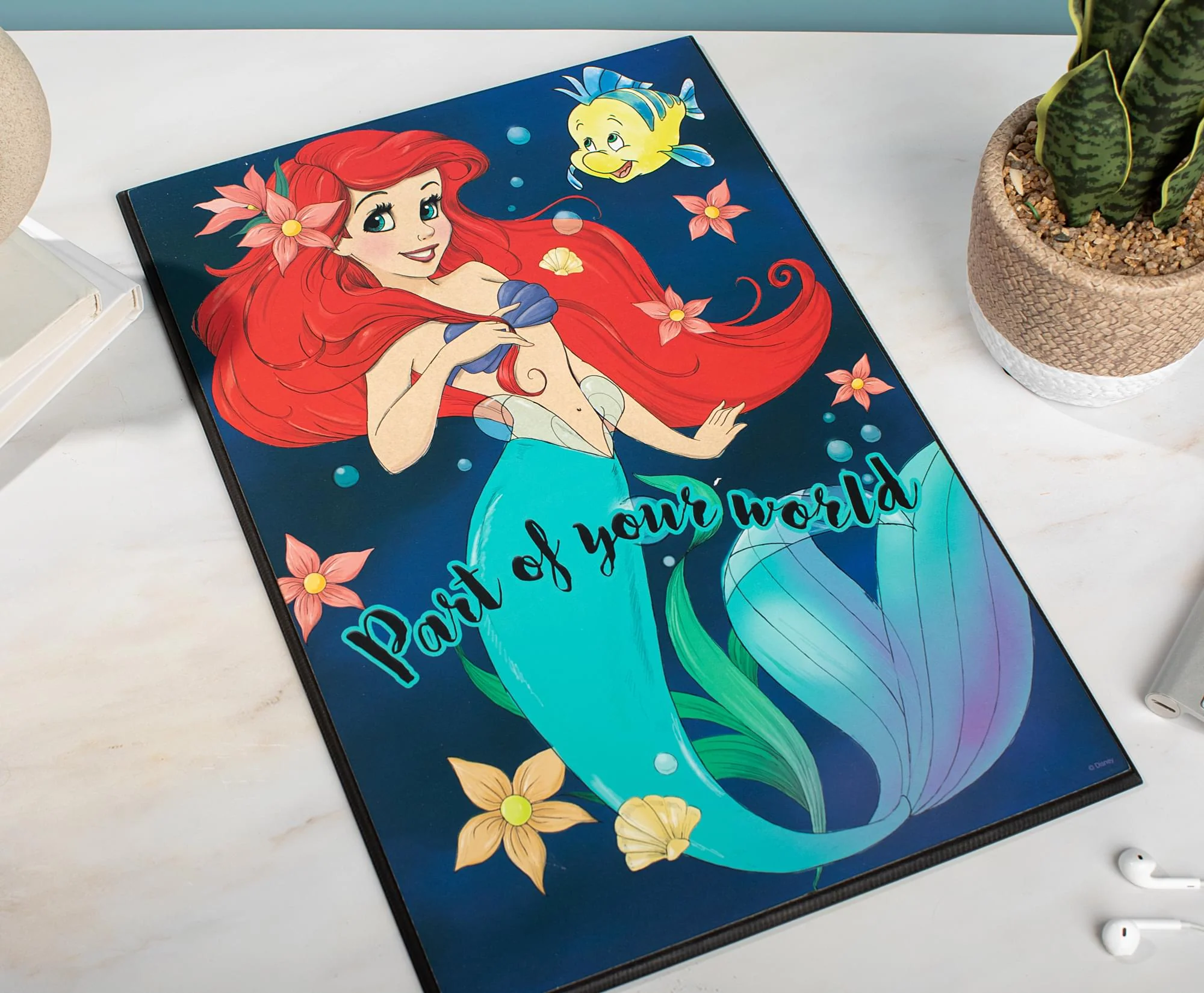 Disney The Little Mermaid "Part Of Your World" 13 x 19 Inch Hanging Wood Wall Art - Image 6