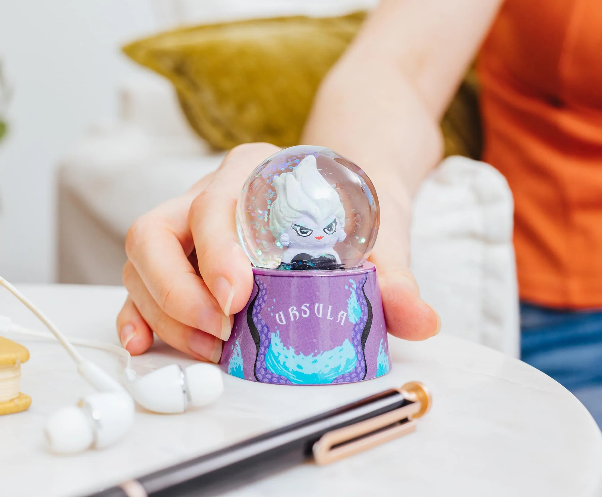 Disney The Little Mermaid Ursula Mini Light-Up Snow Globe | 3 Inches Tall - Image 5