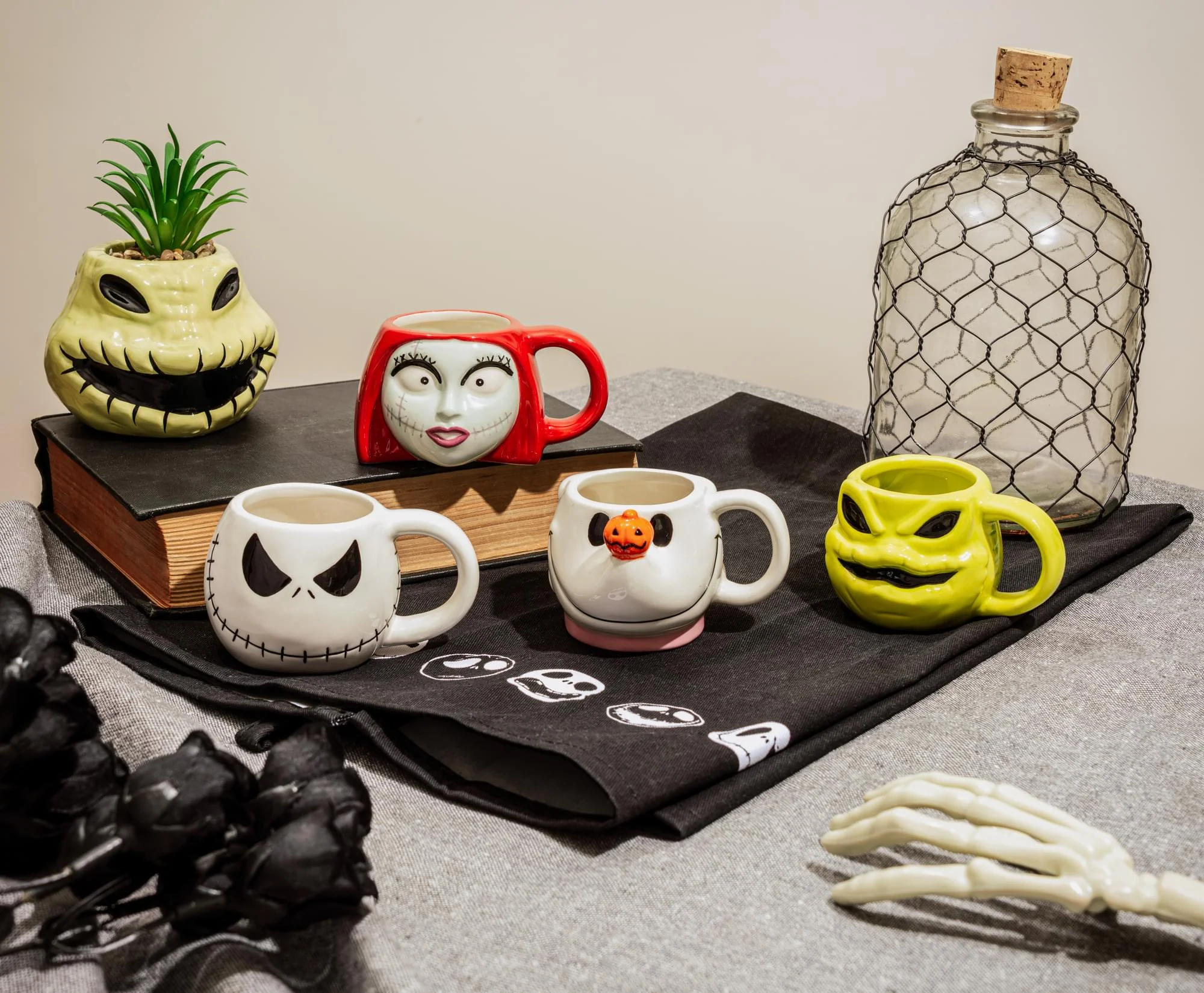 Disney The Nightmare Before Christmas 4-Piece Sculpted Mug Set | Holds 4 Ounces - Image 7