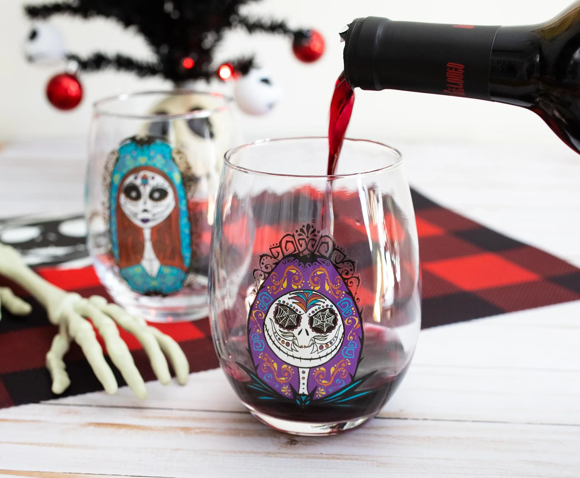 Disney The Nightmare Before Christmas Jack and Sally Stemless Glass Set - Image 4