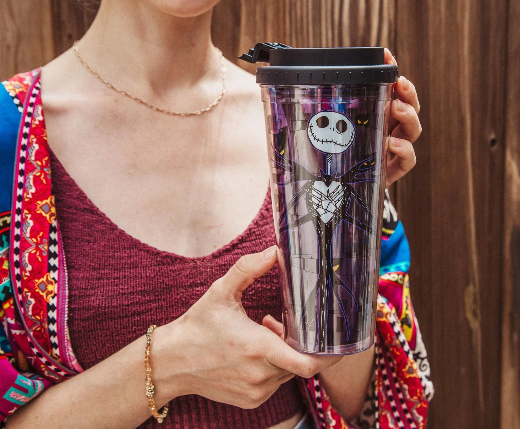 Disney The Nightmare Before Christmas Jack Skellington Plastic Travel Tumbler With Lid - Image 3