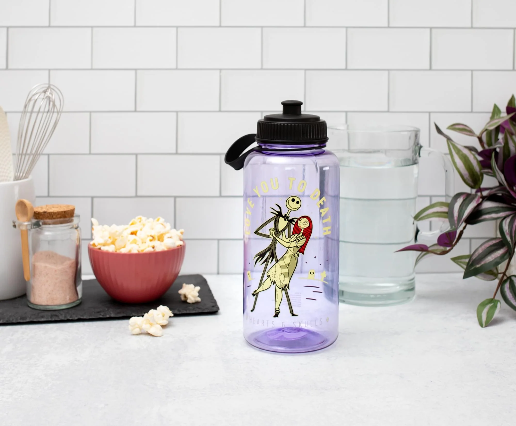 Disney The Nightmare Before Christmas "Love You To Death" 34-Ounce Water Bottle - Image 3