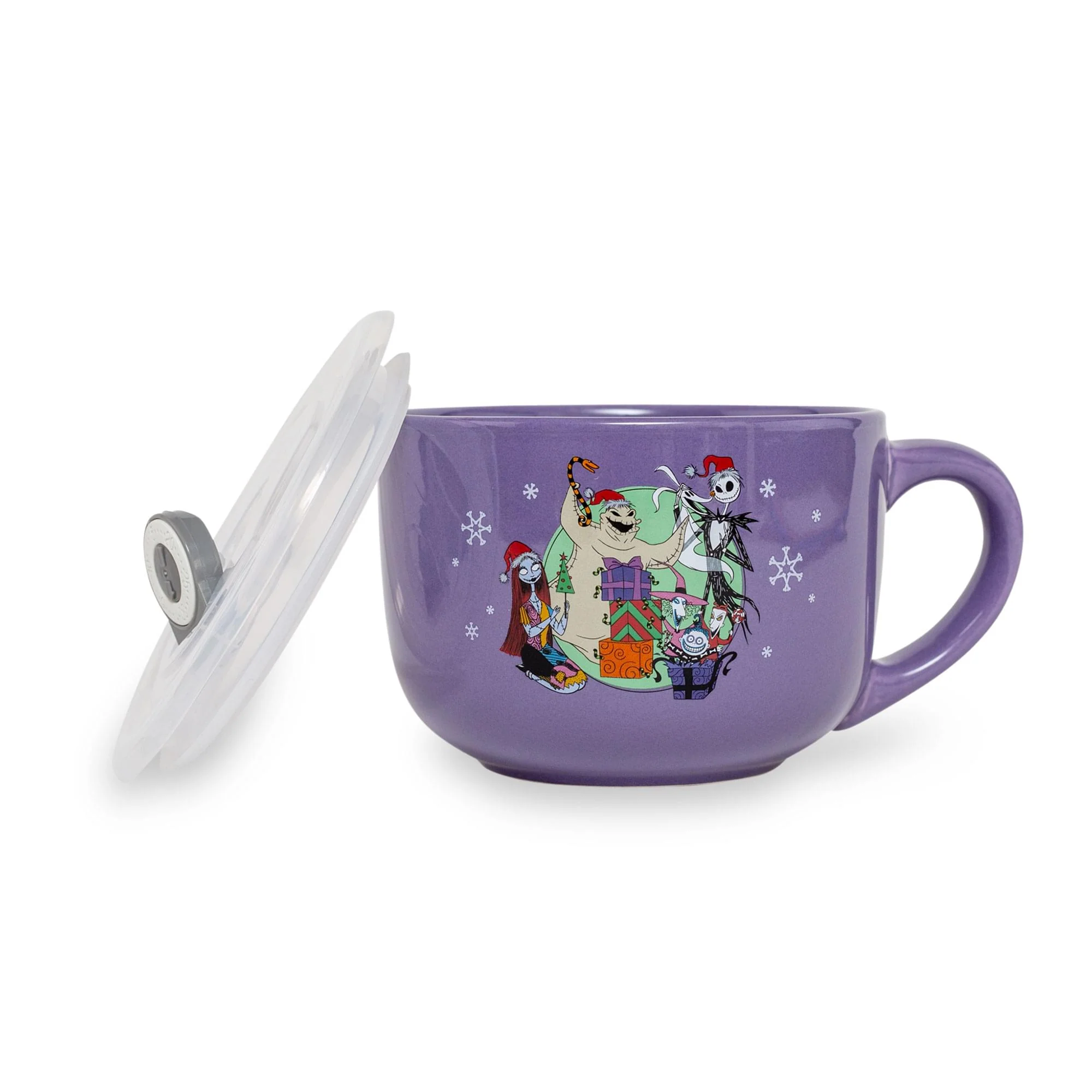 Disney The Nightmare Before Christmas "Merry Scary" Ceramic Soup Mug With Lid - Image 4