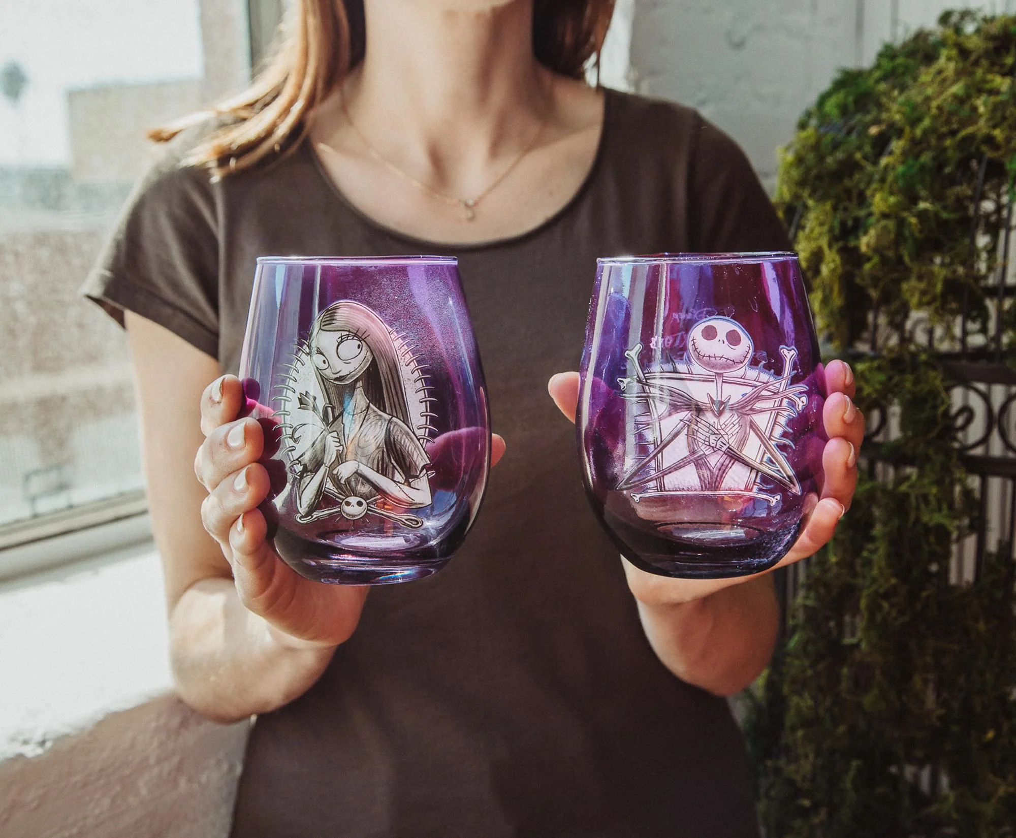 Disney The Nightmare Before Christmas Sally Purple Stemless Wine Glass - Image 10