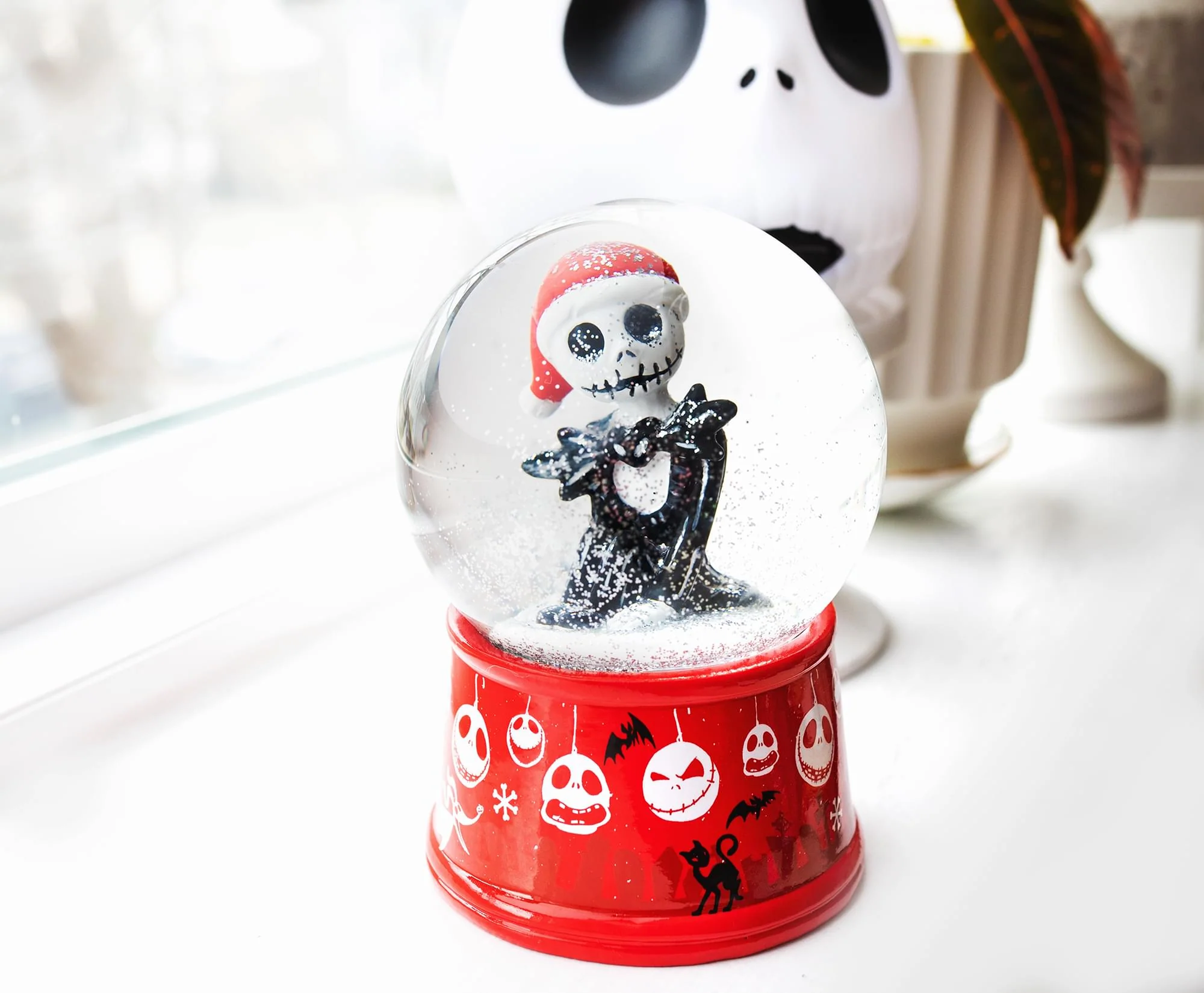 Disney The Nightmare Before Christmas Santa Jack 6-Inch Light-Up Snow Globe - Image 6