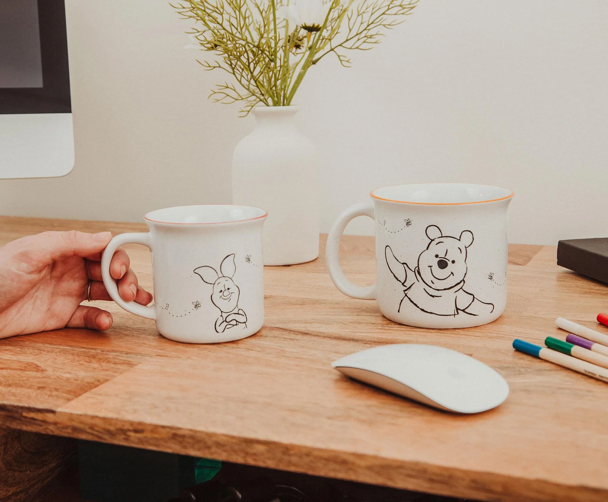 Disney Winnie the Pooh and Piglet Ceramic Camper Mugs | Set of 2 - Image 6