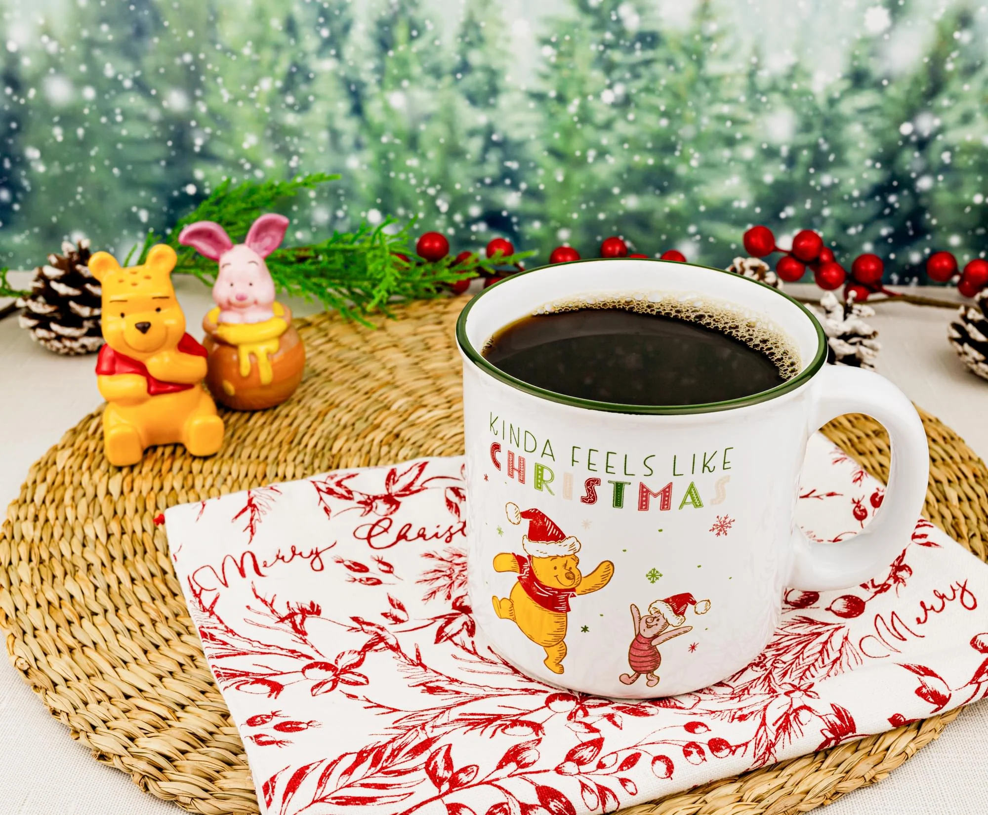 Disney Winnie The Pooh and Piglet Holiday Ceramic Camper Mug | Holds 20 Ounces - Image 6
